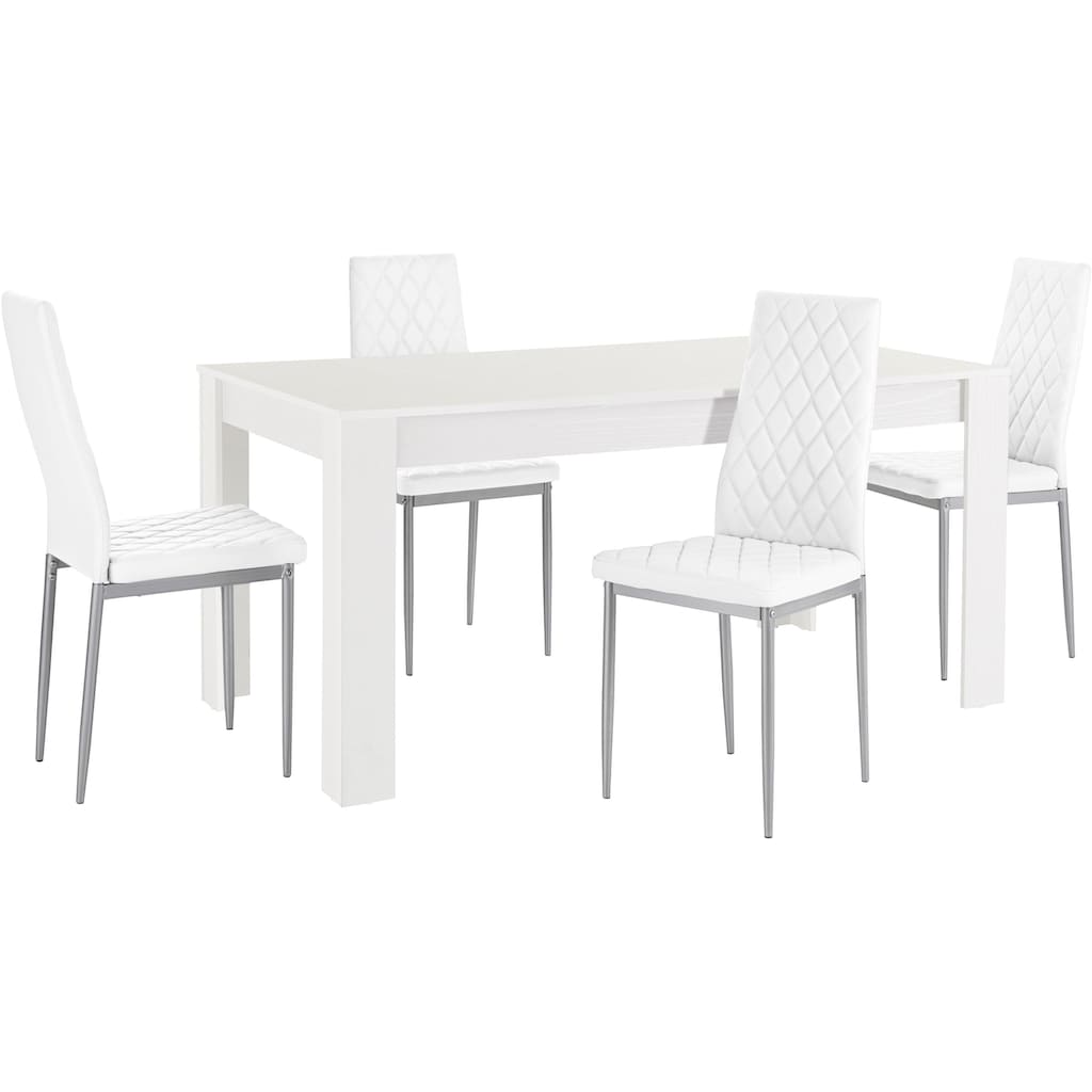 INOSIGN Essgruppe »Lynn160/Brooke«, (Set, 5 tlg.), Tisch mit 4 Stühlen