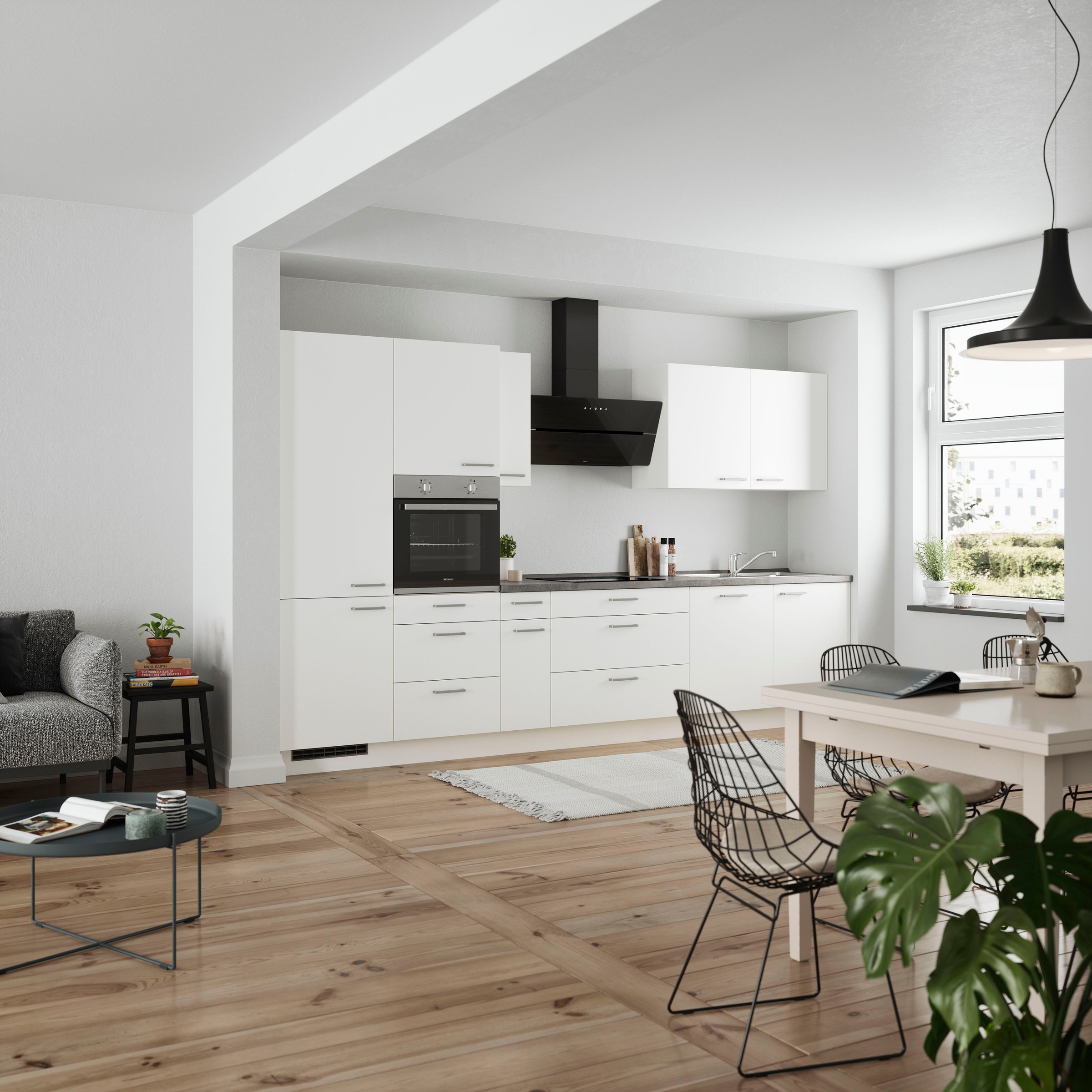nobilia® Küchenzeile »"Touch II"«, vormontiert, Ausrichtung wählbar, Breite 360 cm, wahlw. mit E-Geräten