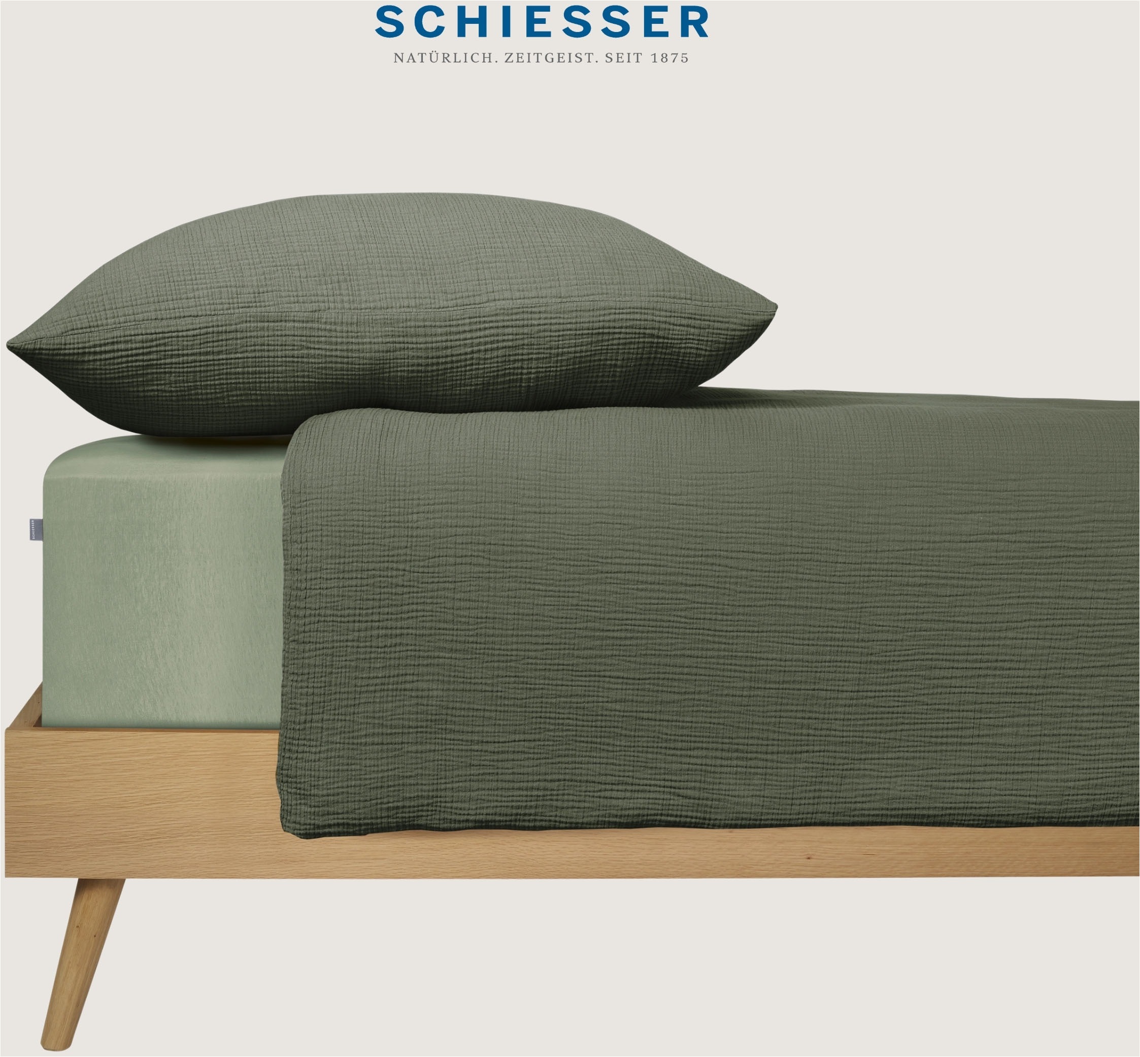 Schiesser Bettwäsche »Molly aus softer Musselin-Qualität in gedeckten, natü günstig online kaufen