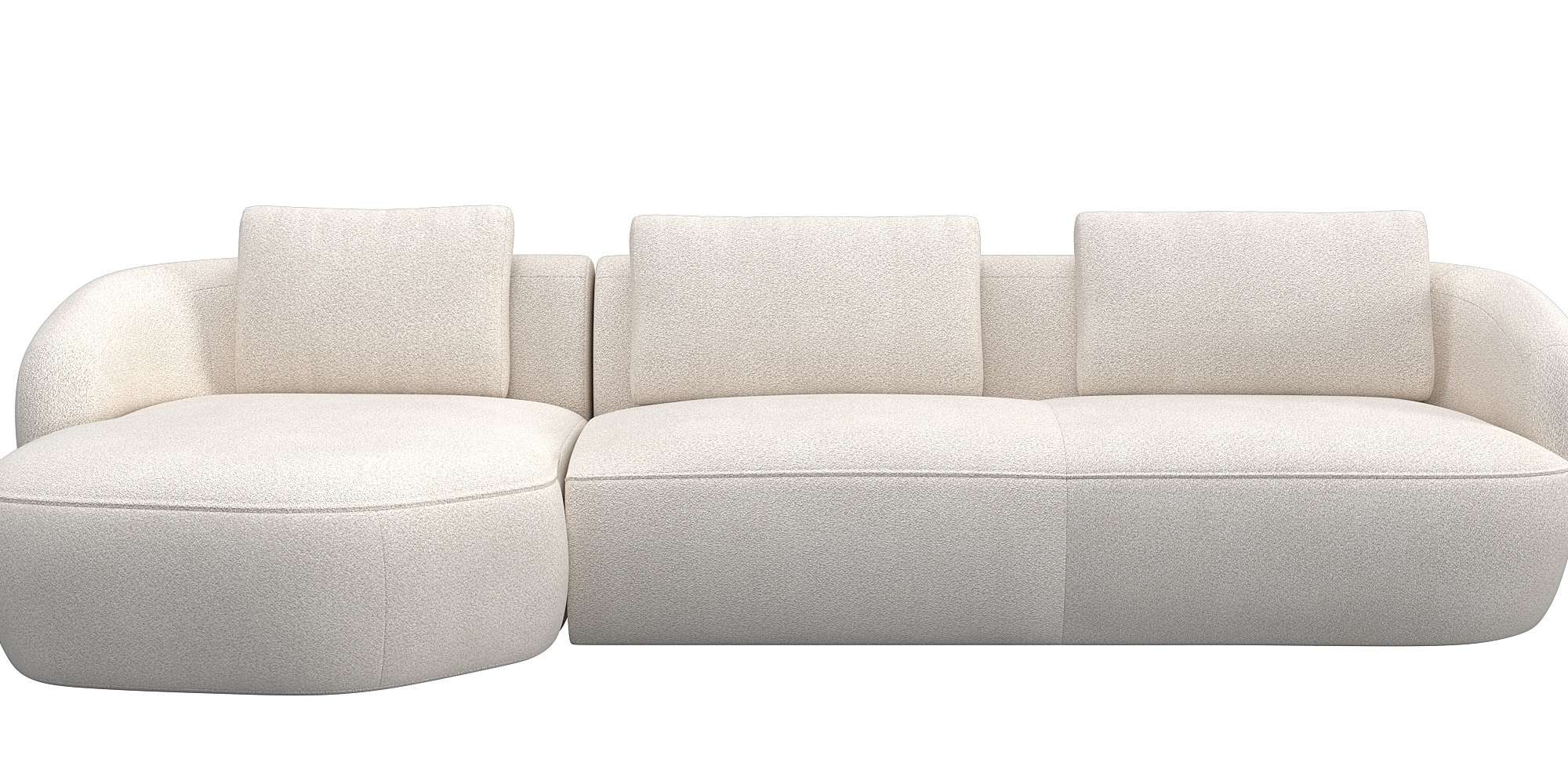 FLEXLUX Wohnlandschaft "Torino, rund, L-Form, Sofa-Ecke mit Recamiere, Long günstig online kaufen