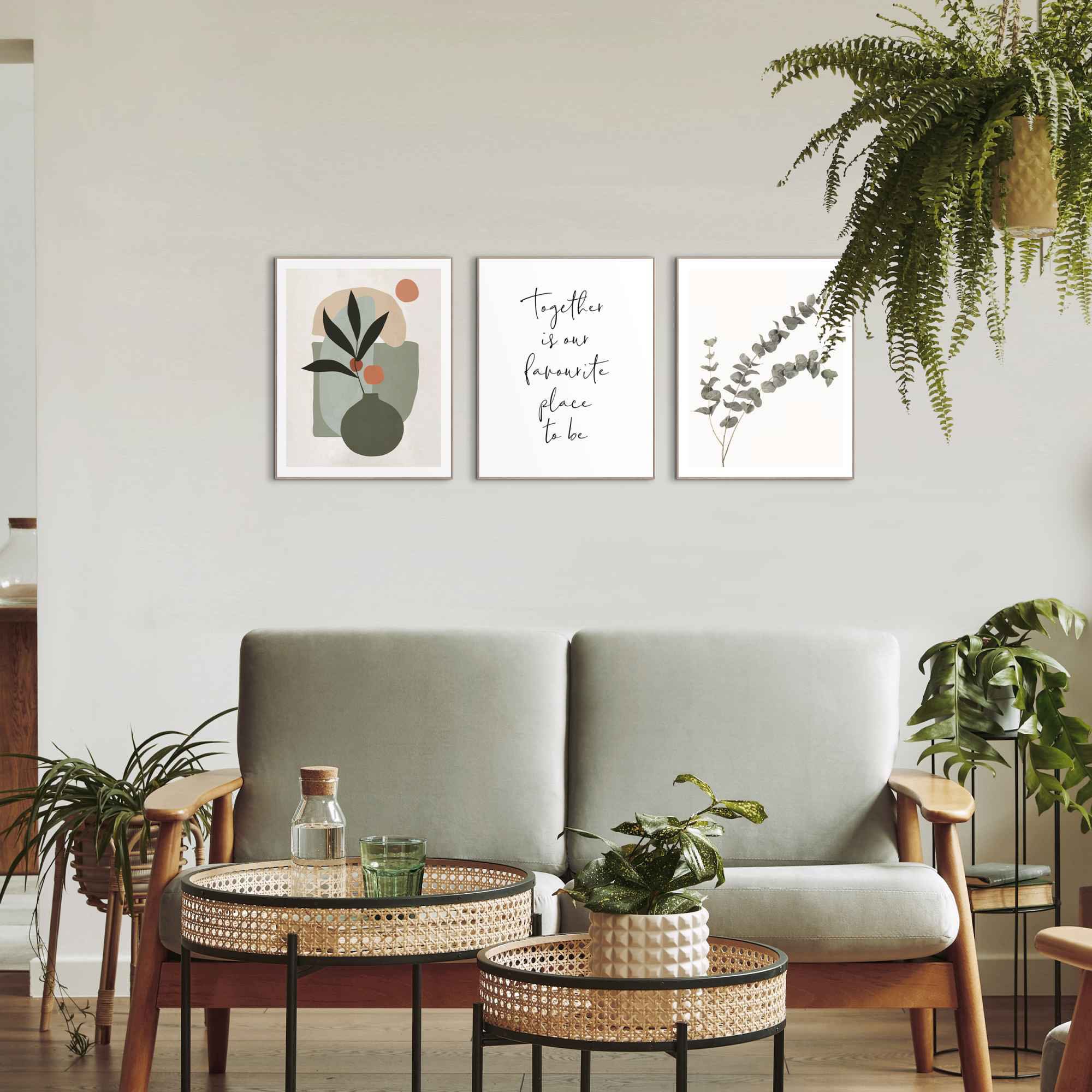 Reinders! Wandbild »Trendy zusammen Natur - Abstrakt - Blumen - Formen« 3 S günstig online kaufen