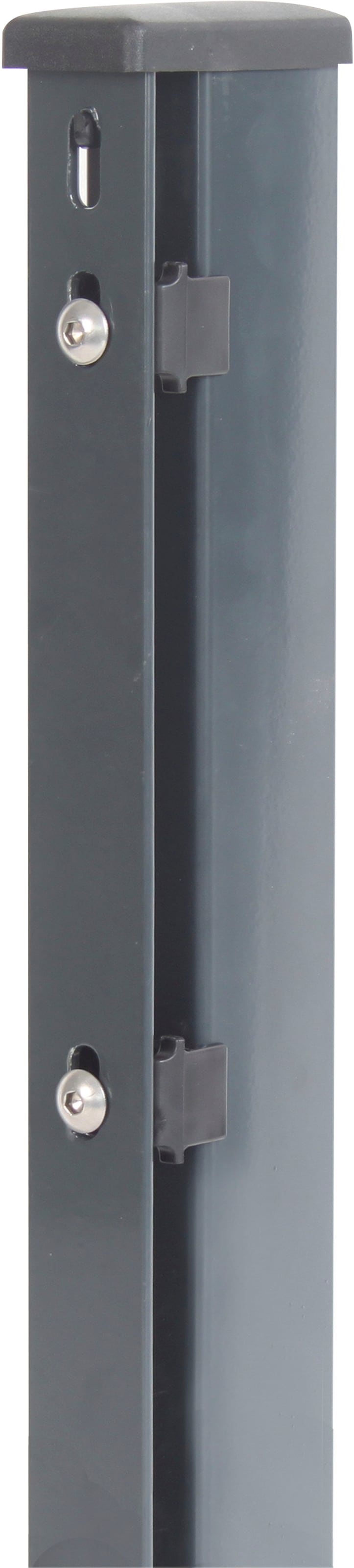 Alberts Zaunpfosten 60x40 mm für Doppelstabmattenzaun, 240 cm, mit Flacheisen