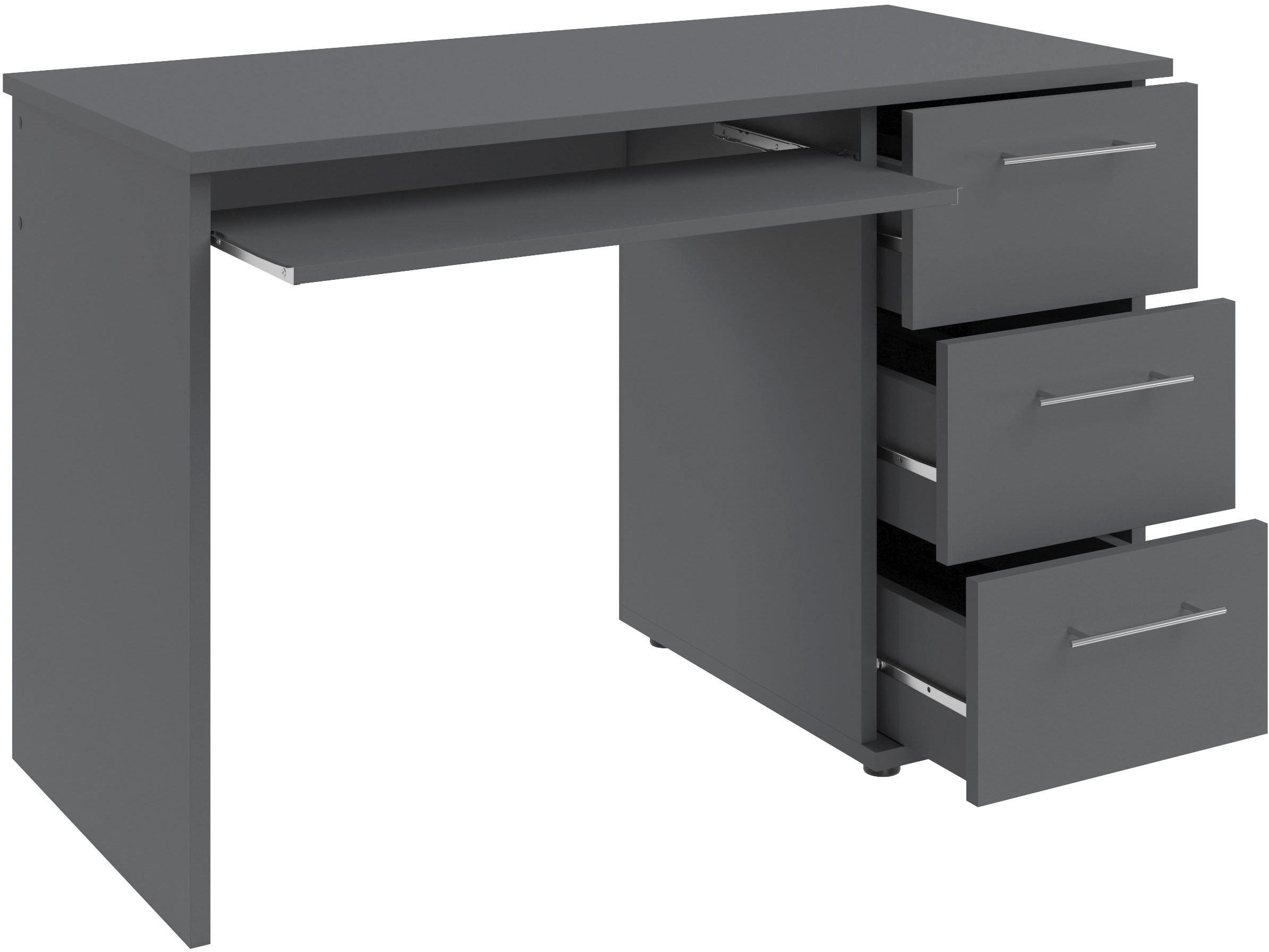 VOGL Möbelfabrik Schreibtisch »Tobi, optional mit Tastaturauszug,«, mit 3 Schubkästen, Breite 115 cm, Made in Germany