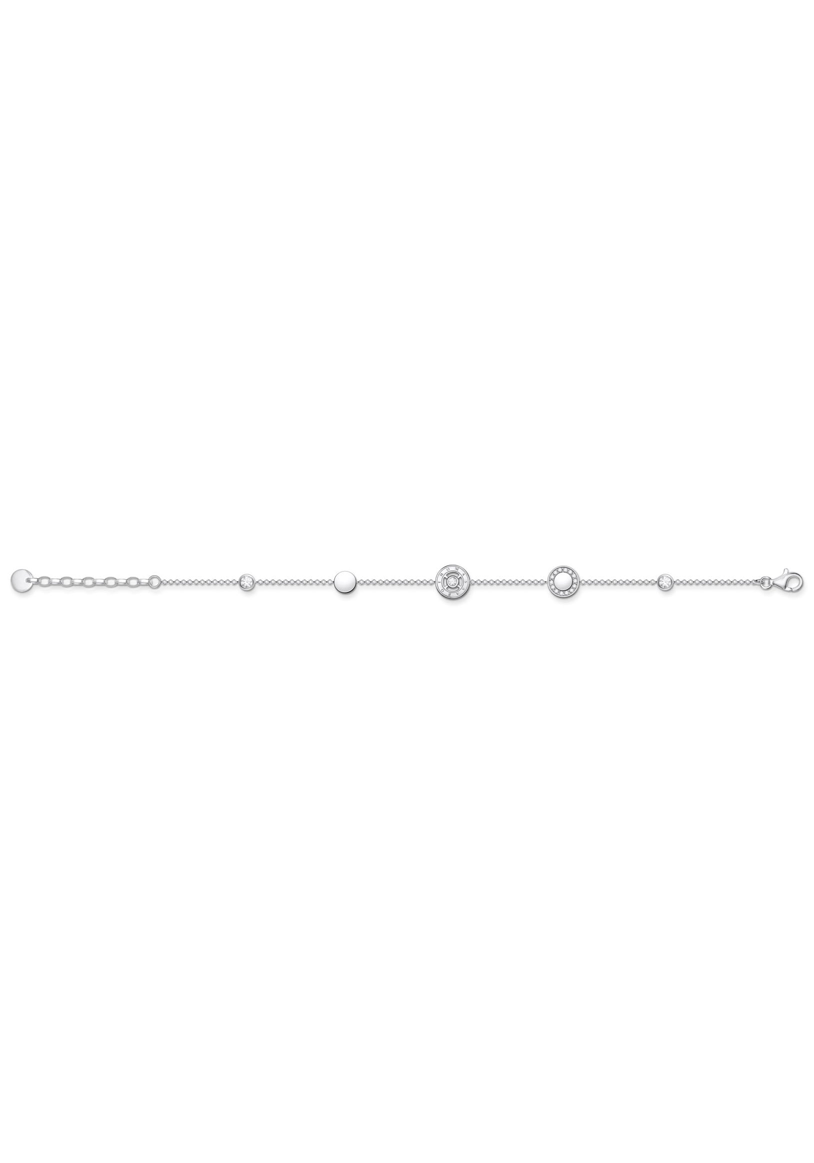 THOMAS SABO Armband »Kreis mit weißen Steinen silber, A1880-051-14-L19V«, mit Zirkonia (synth.)