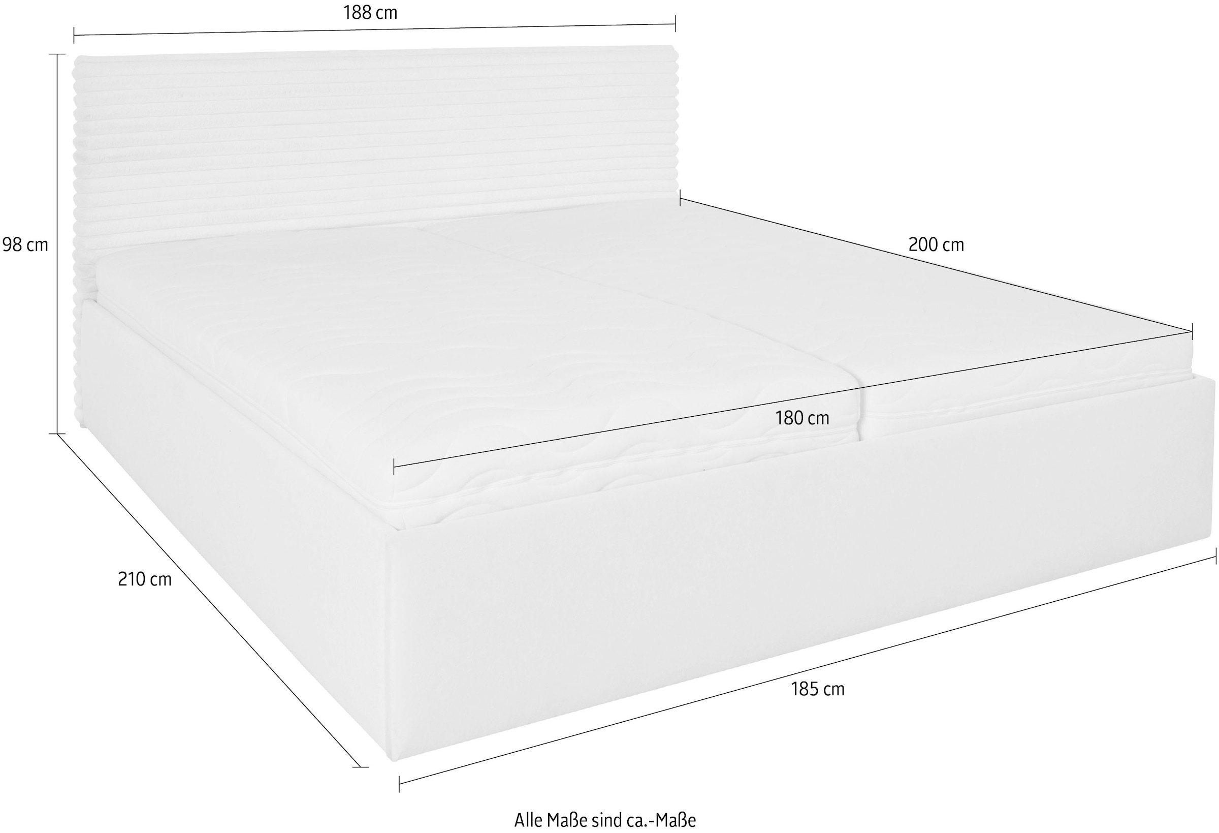 7. Bild von Westfalia Schlafkomfort Polsterbett »Vita«, auch mit Stauraum erhältlich, inkl. Kopfteilverstellung