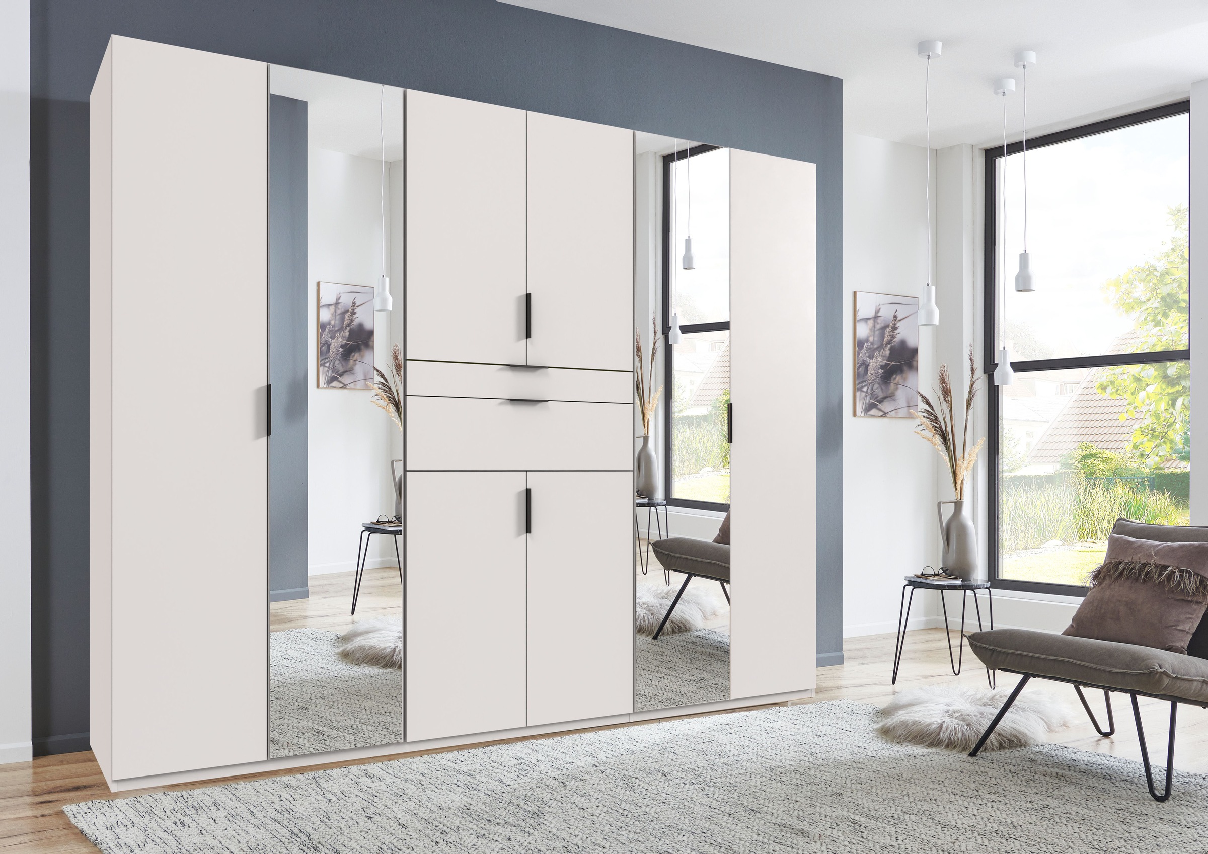 Wimex Drehtürenschrank »Moldau Kleiderschrank mit Spiegel Schlafzimmerschrank Bestseller«, Wähle deine Innenausstattung fertig konfiguriert im Schrank