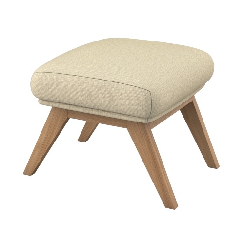 FLEXLUX Polsterhocker »Adria«, Fuß Eiche, Fußhocker für Ohrensessel günstig online kaufen