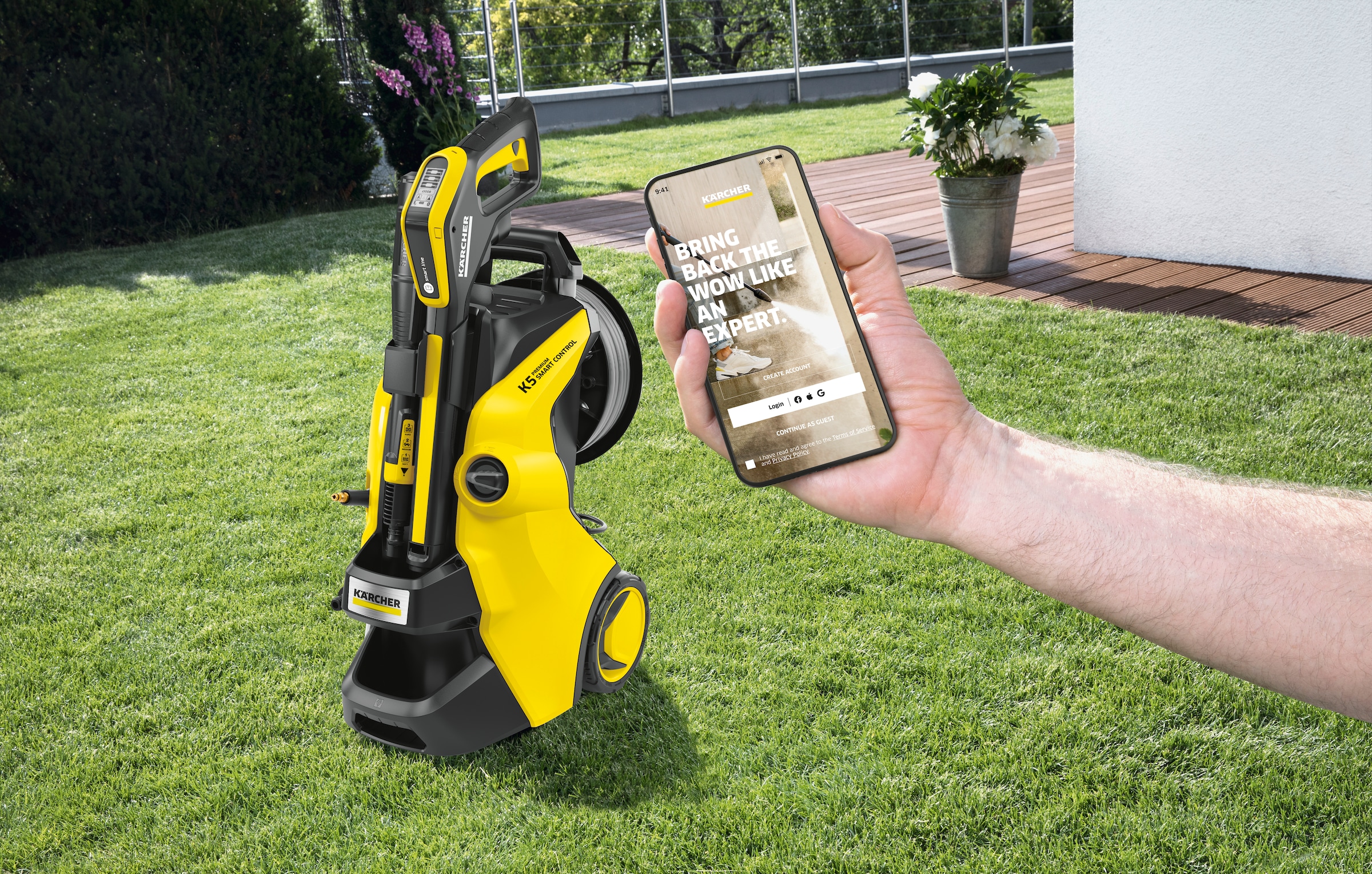 KÄRCHER Hochdruckreiniger »K 5 Premium Smart Control Flex«, inkl. 3-in-1-MultiJet-Stahlrohr & Schlauchtrommel