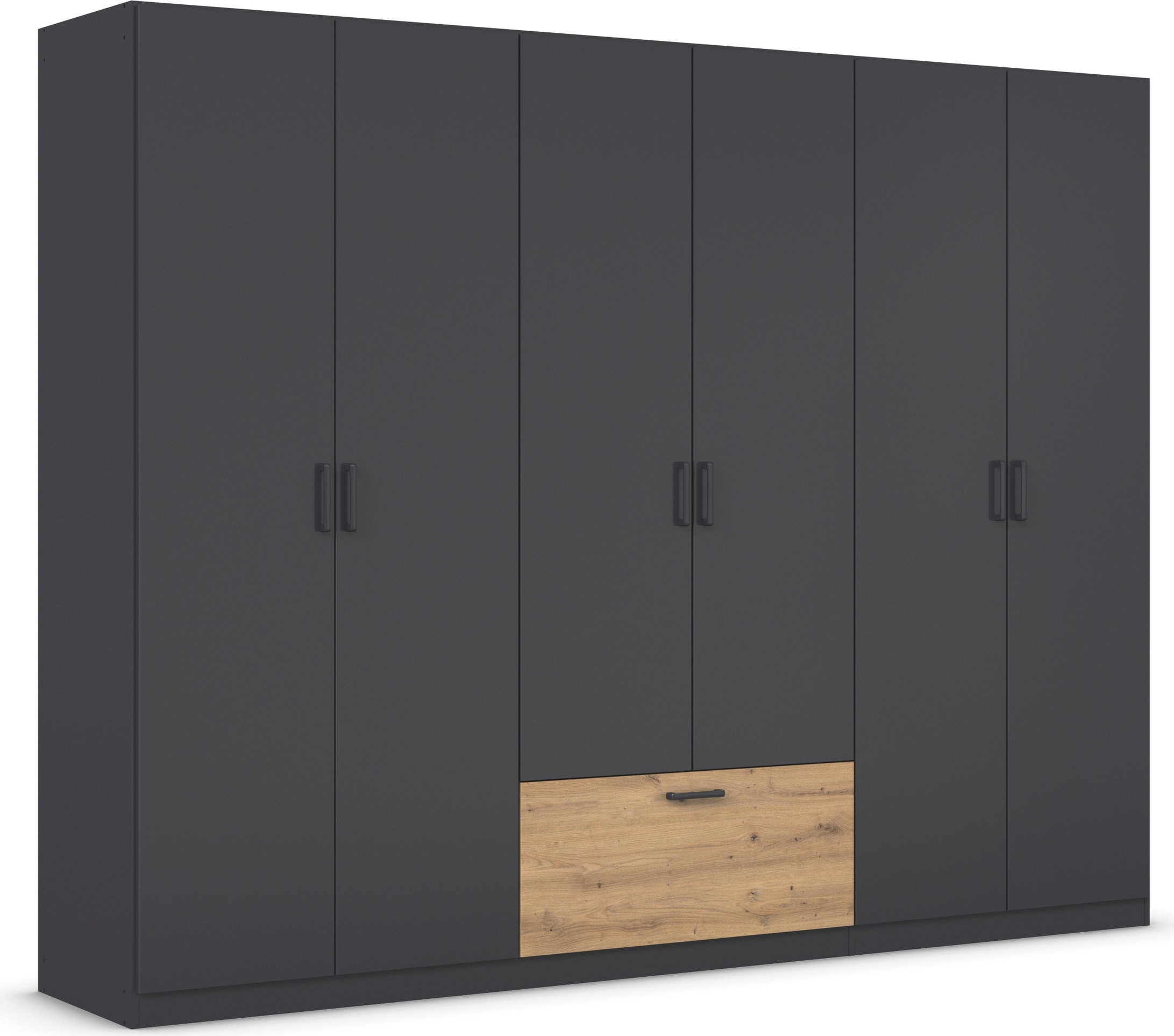 rauch Drehtürenschrank »Kleiderschrank Schrank Garderobe Wäscheschrank BARI«, mit Schubasten mittig, moderner Griff in Graumetallic MADE IN GERMANY