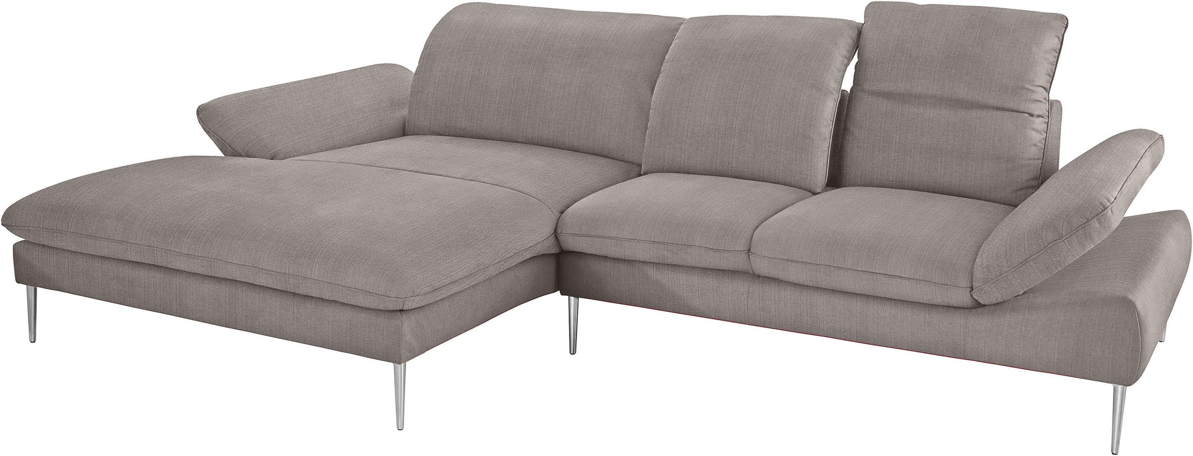 W.SCHILLIG Ecksofa »enjoy&MORE, Designsofa, elegant und bequem, L-Form«, mit Sitztiefenverstellung, Füße Chrom glänzend, Breite 310 cm