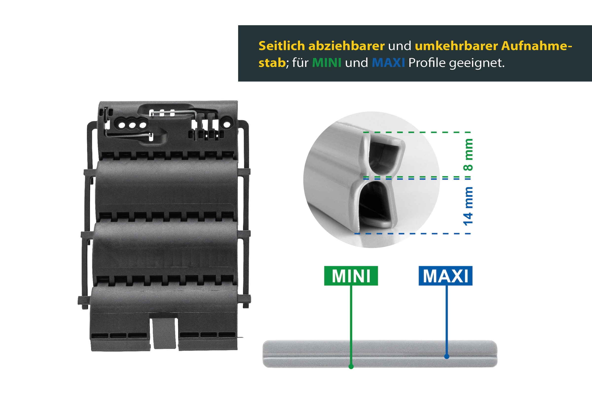 SCHELLENBERG Rollladensicherung »Universal Hochschiebesicherung, feste Wellenverbinder«, (Set, 2 tlg.), Rollladen-Sicherung, System Mini und Maxi, einbruchshemmend