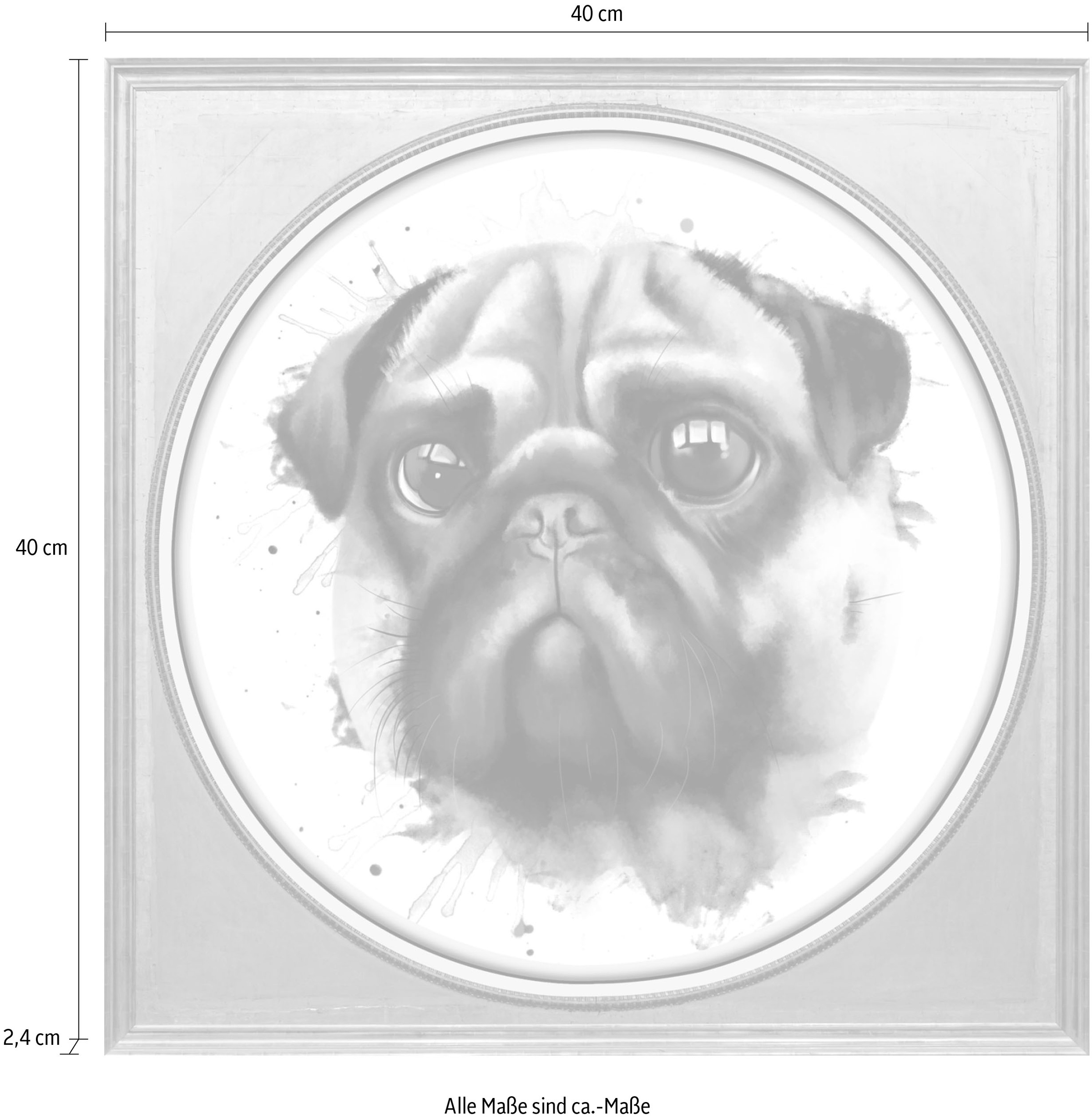 queence Acrylglasbild »Mops«, Haustiere-Gemälde-Kunst-Hund-Hunde-Hundebilder, Fine Art-Print in Galeriequalität