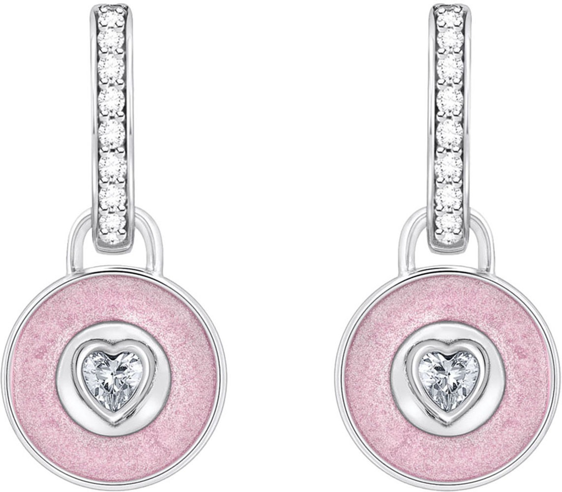 THOMAS SABO Paar Creolen »mit Einhänger rosa und Zirkoniabesatz, CR723-691-9«, mit Zirkonia (synth.) - Einhänger abnehmbar
