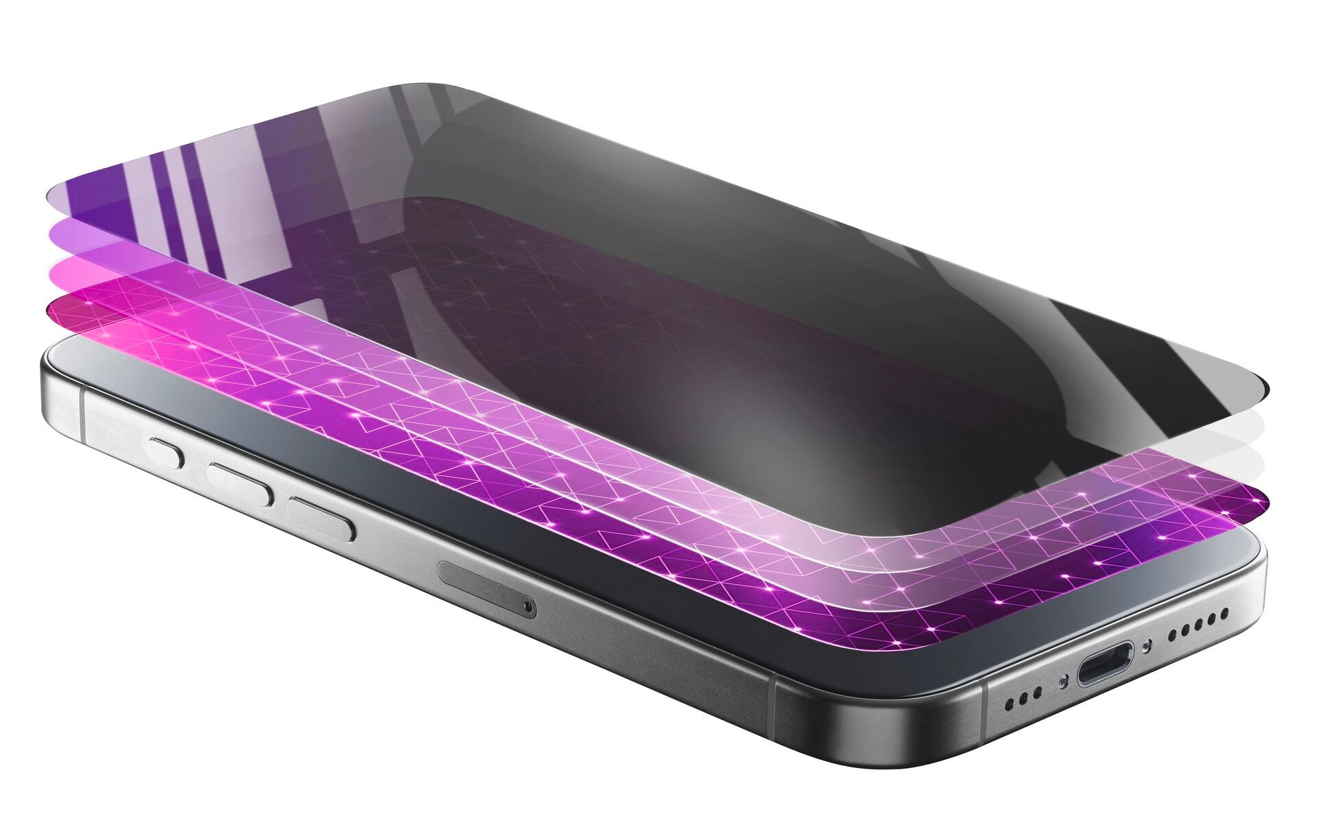 Cellularline Displayschutzglas »PRIVACY XTREME GLASS«, für Apple iPhone 16, Blickschutzfolie, Schutzfolie, Bildschirmschutz, kratz- & stoßfest