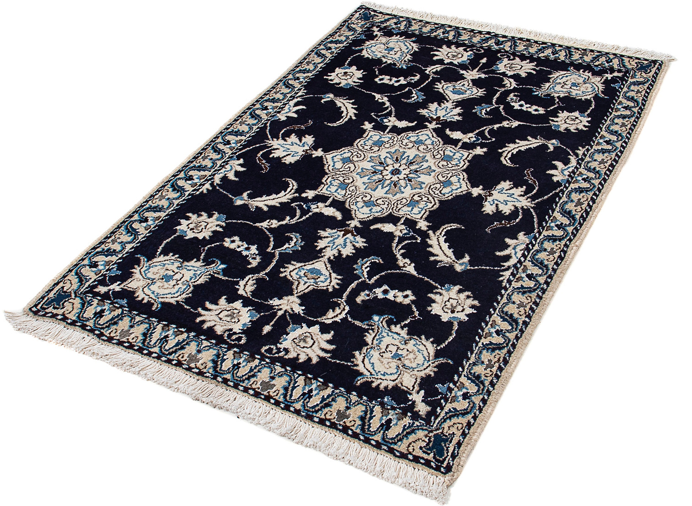 morgenland Orientteppich »Perser - Nain - 137 x 89 cm - dunkelblau«, rechte günstig online kaufen