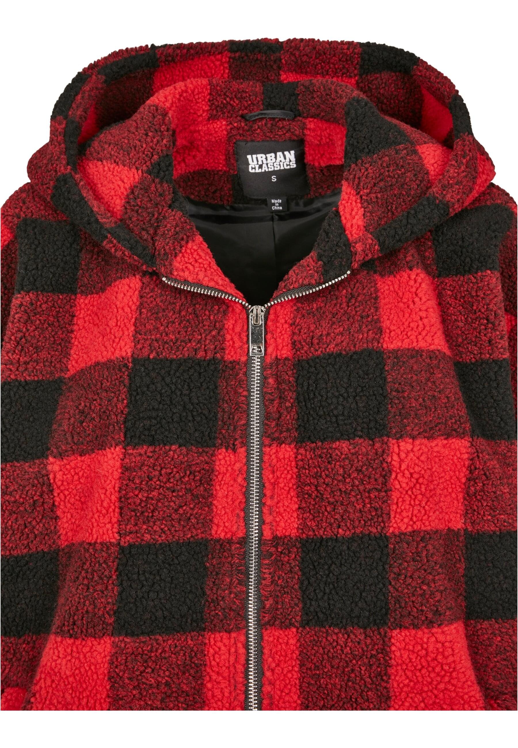 URBAN CLASSICS Winterjacke »Urban Classics Damen Ladies Hooded Oversized Check Sherpa Jacket« 1 Stk. tlg. mit Kapuze