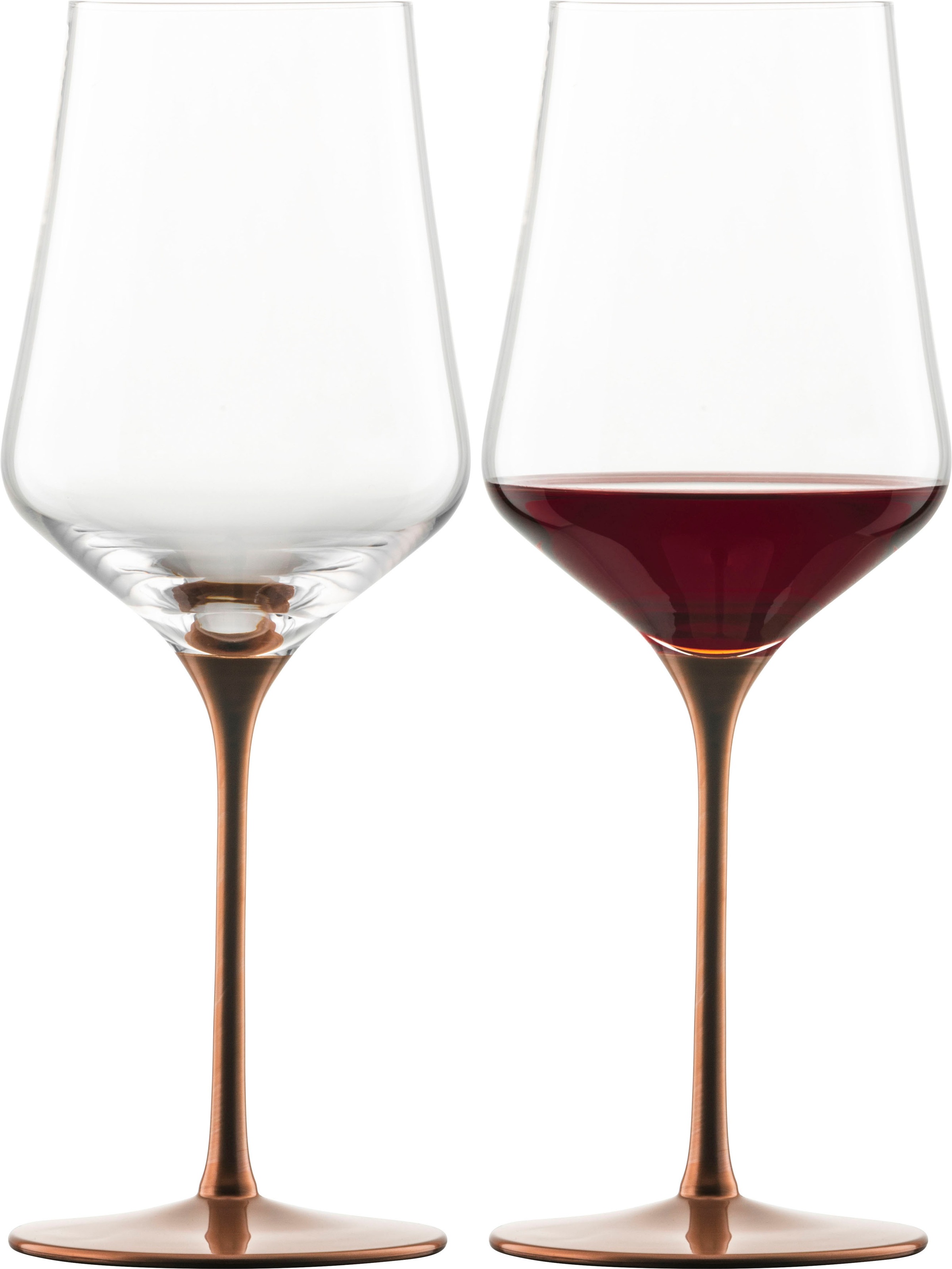 Eisch Germany Rotweinglas »KAYA, Made in Germany, 490 ml«, (Set, 2 tlg., 2 Rotweingläser im Geschenkkarton), in Handarbeit mit fein schimmernden Kupfer-Glasur veredelt, 2tlg.