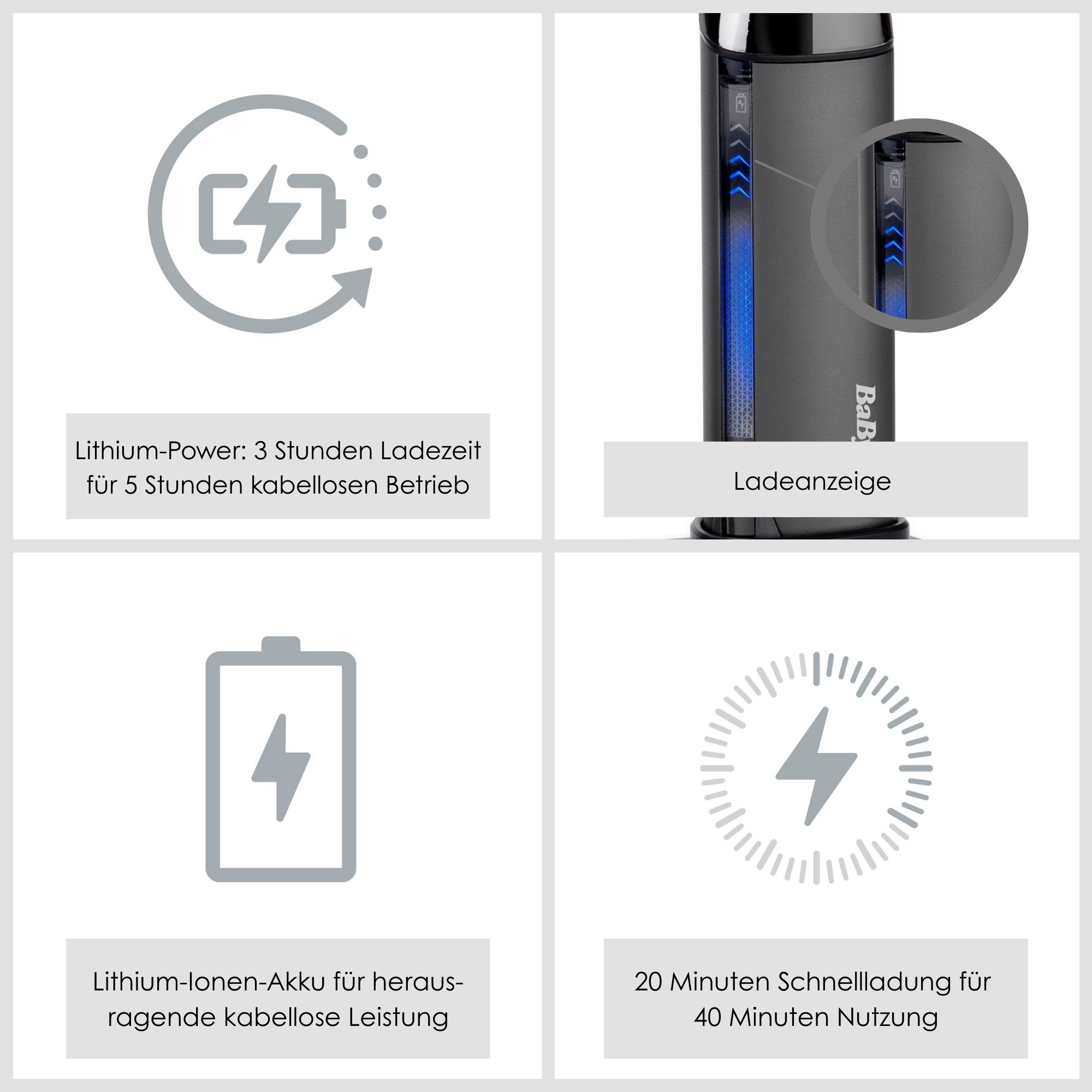 BaByliss Bartschneider »BaByliss Super-X Metal Barttrimmer, Bartschneider, wasserdicht, T996E« 2 Aufsätze Japanischer Stahl, 2 Kammaufsätze mit 6 Positionen 1–6mm, kabellos