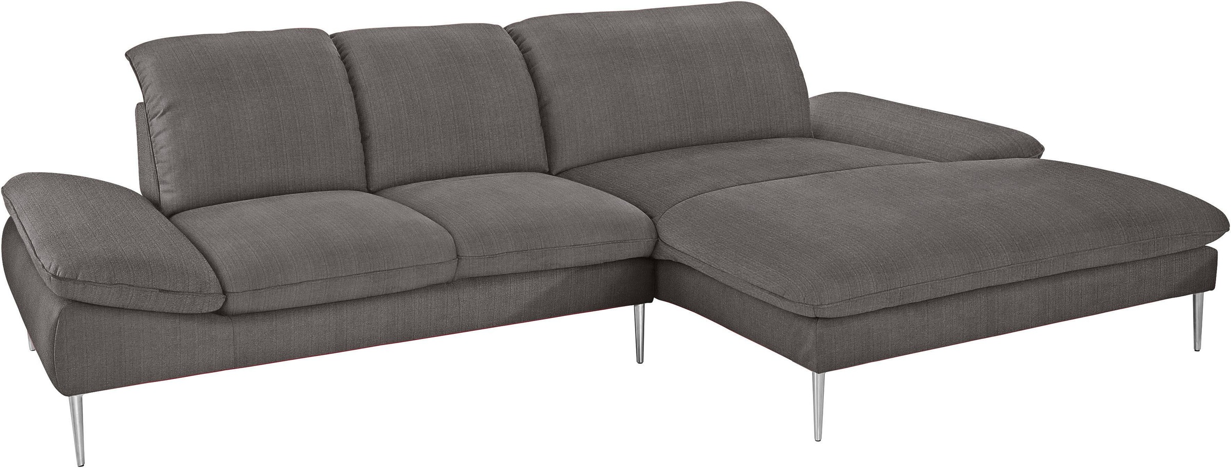W.SCHILLIG Ecksofa »enjoy&MORE, Designsofa, elegant und bequem, L-Form«, mit Sitztiefenverstellung, Füße Chrom glänzend, Breite 310 cm