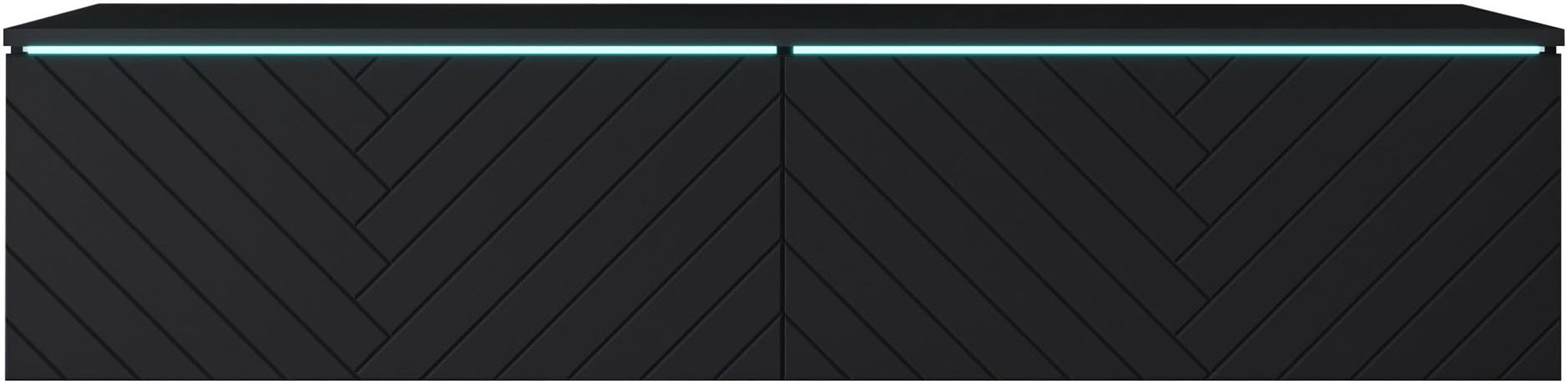 INOSIGN Lowboard »wahlweise mit oder ohne Beleuchtung«, (1 St.), 140 cm TV-Board ohne Griffe, mit viel Stauraum, stehend und hängend