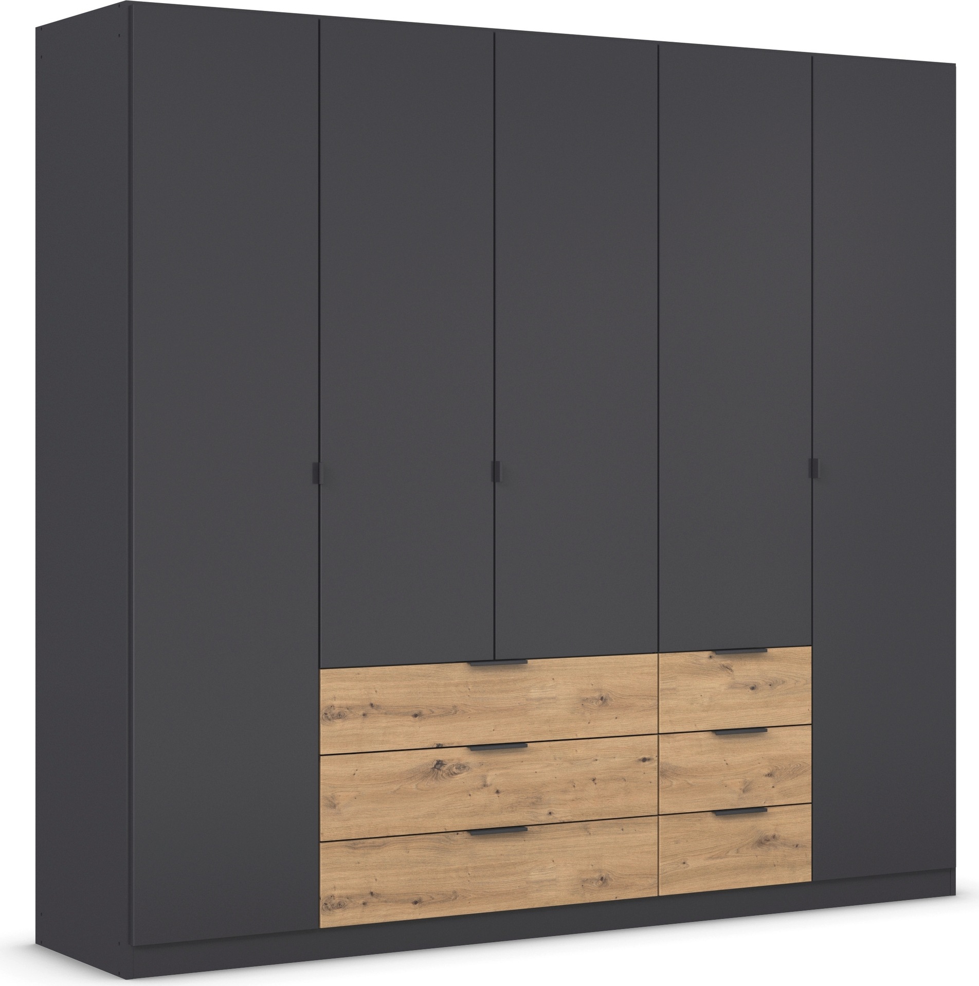 rauch Drehtürenschrank »Kleiderschrank Schrank Garderobe Schlafzimmerschrank DAVOA«, mit farblich abgesetzten Schubkästen in Eiche Artisan MADE IN GERMANY