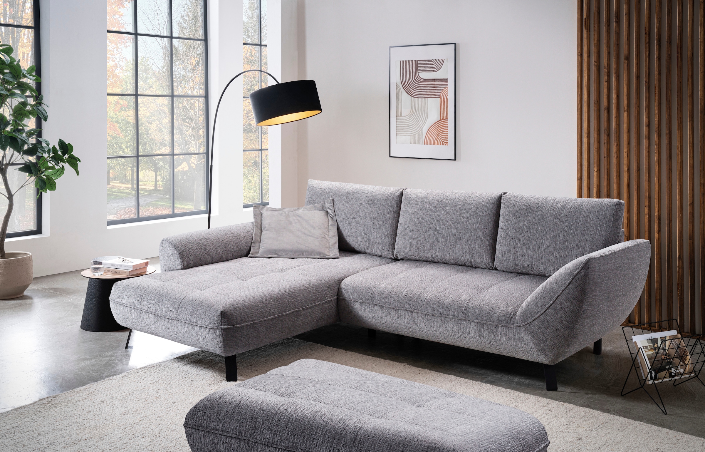 exxpo - sofa fashion Ecksofa »Bellini, Materialmix oder komplett Struktur, günstig online kaufen