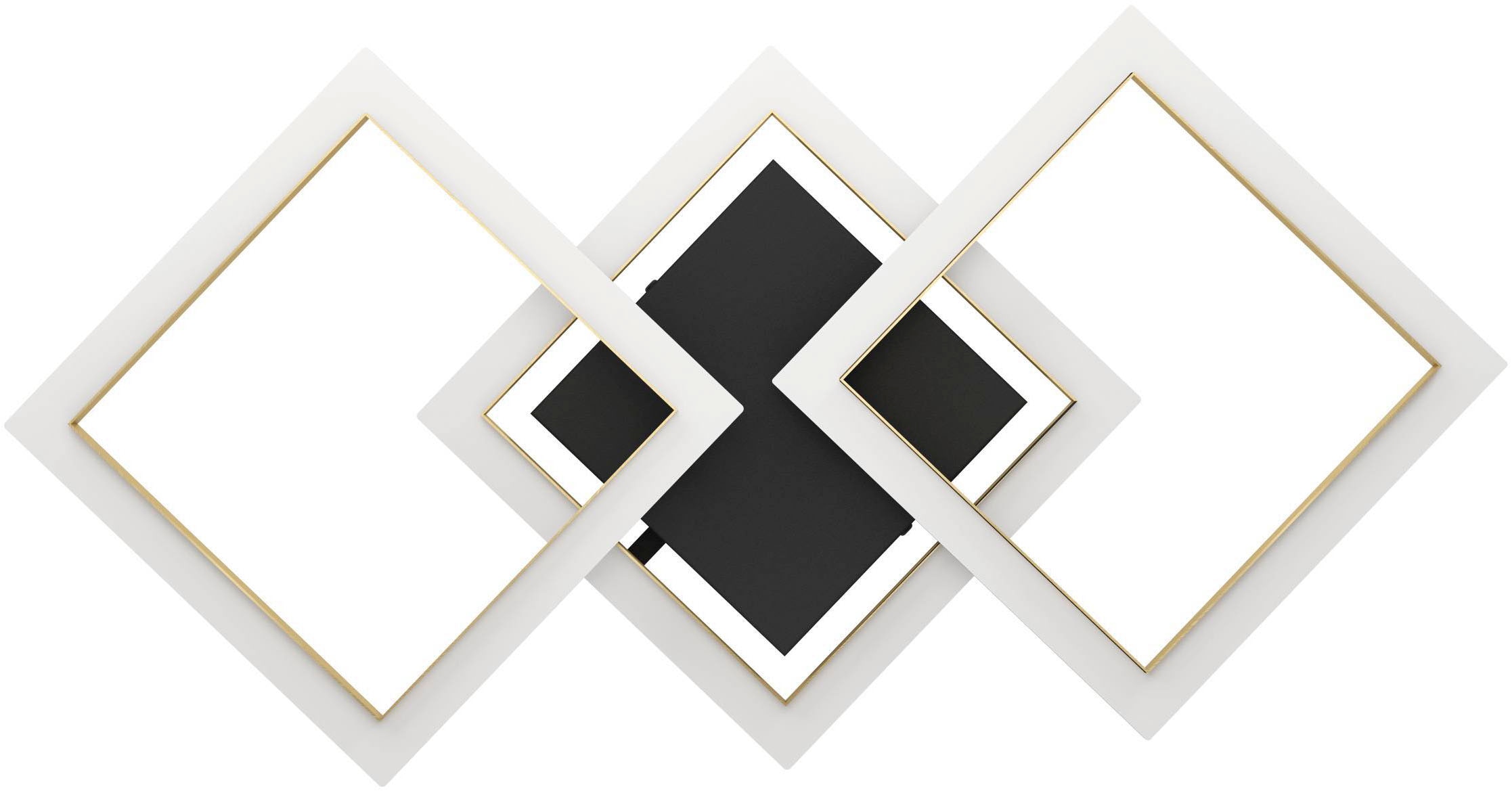 EGLO Deckenleuchte »Calliera Deckenlampe, Metall und Kunststoff, Bürolampe Decke, Lampe« LED-Modul 1 Stk. Neutralweiß Wand-/Deckenleuchte - L59,5 x B31 x H9 cm - schwarz, messing