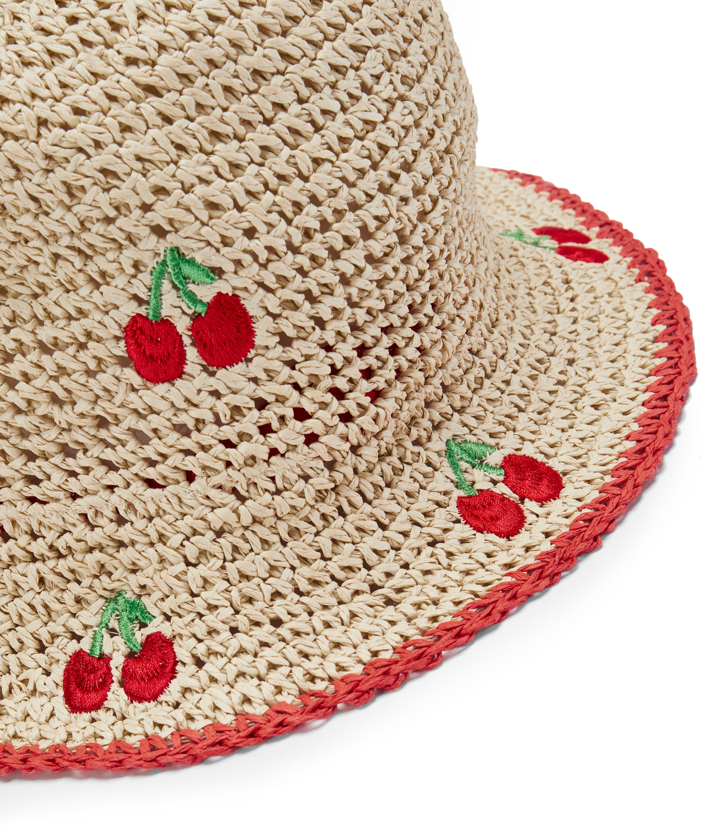 LSCN by LASCANA Strohhut »Sonnenhut, Sommerhut, Kopfbedeckung, Hut« mit modischer Cherry Stickerei