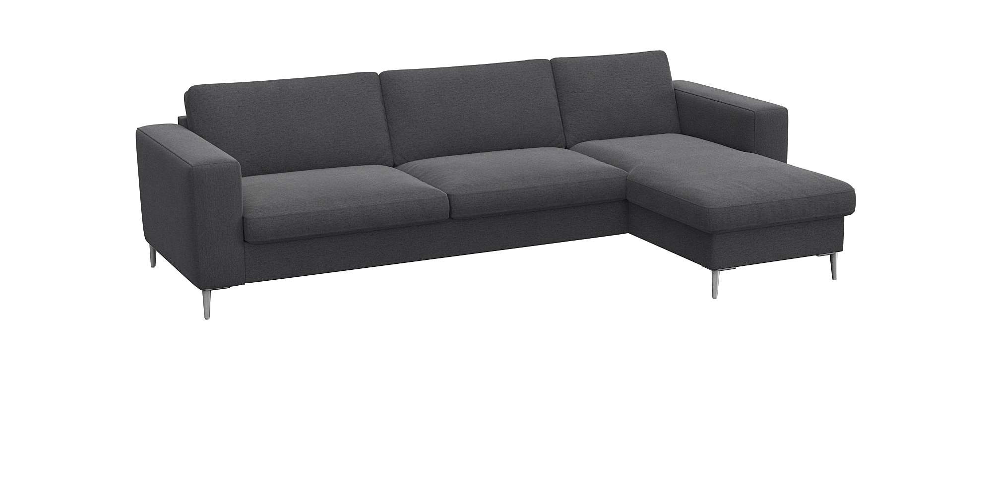 FLEXLUX Ecksofa »Fiore, super Sitzkomfort durch Kaltschaum im Sitz, L-Form« breite Armlehnen, Füße Alu