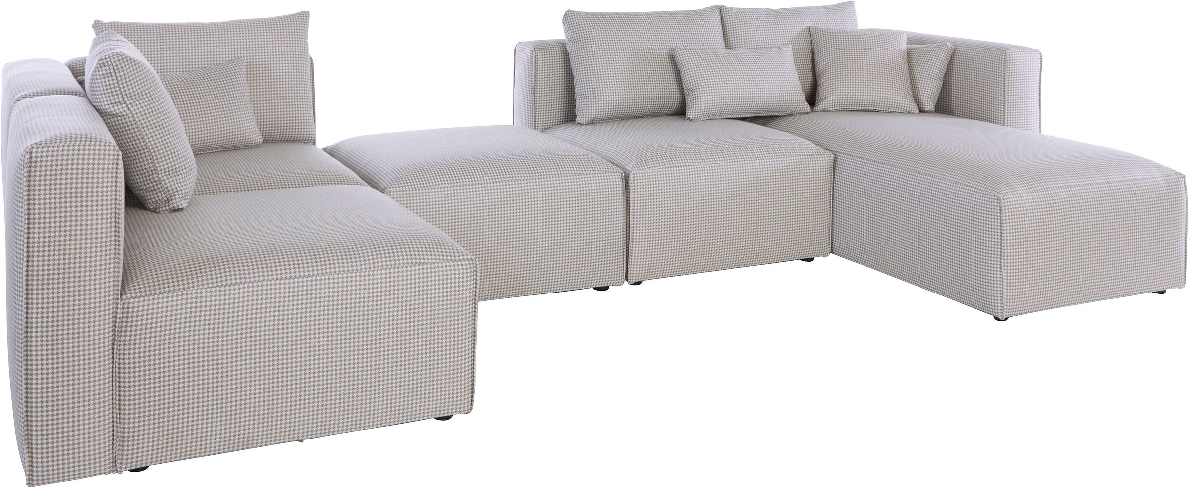 Home affaire Wohnlandschaft »Comfine U-Form«, zusammengesetzt aus Modulen, in 3 Stoffen und vielen Farben