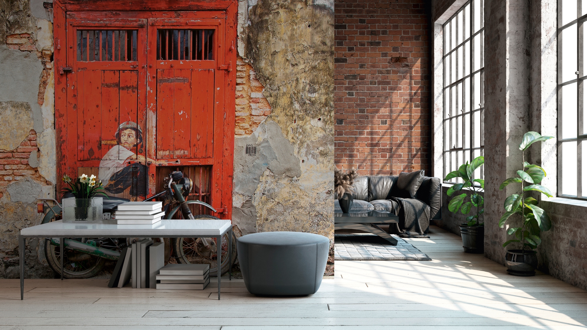 A.S. Création Vliestapete »Fototapete StreetArt Junge mit Motorrad« matt st günstig online kaufen