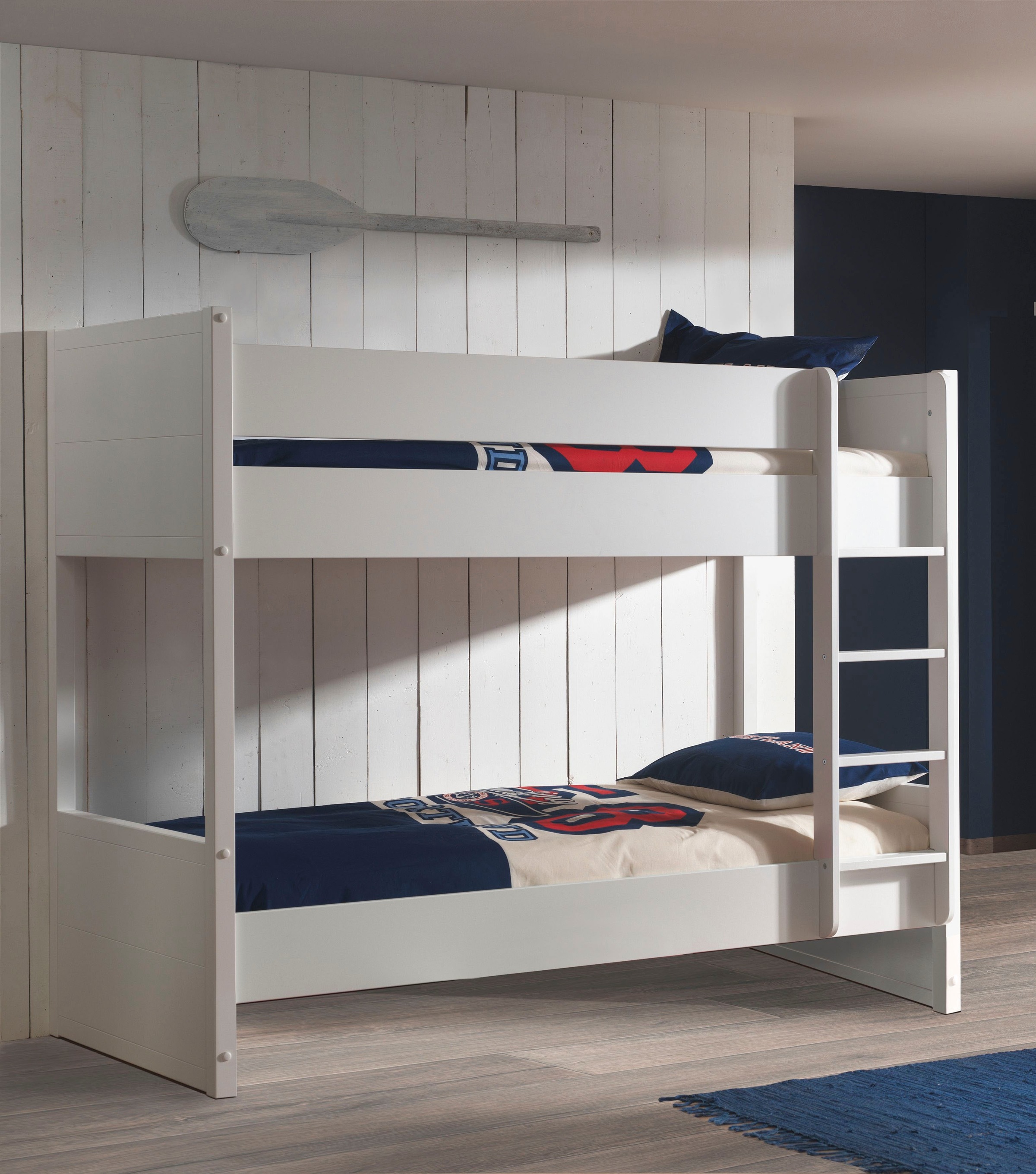 Vipack Etagenbett, (Made in Europe), mit gradliniger Optik, inkl. Rolllattenrost, weiß lackiert