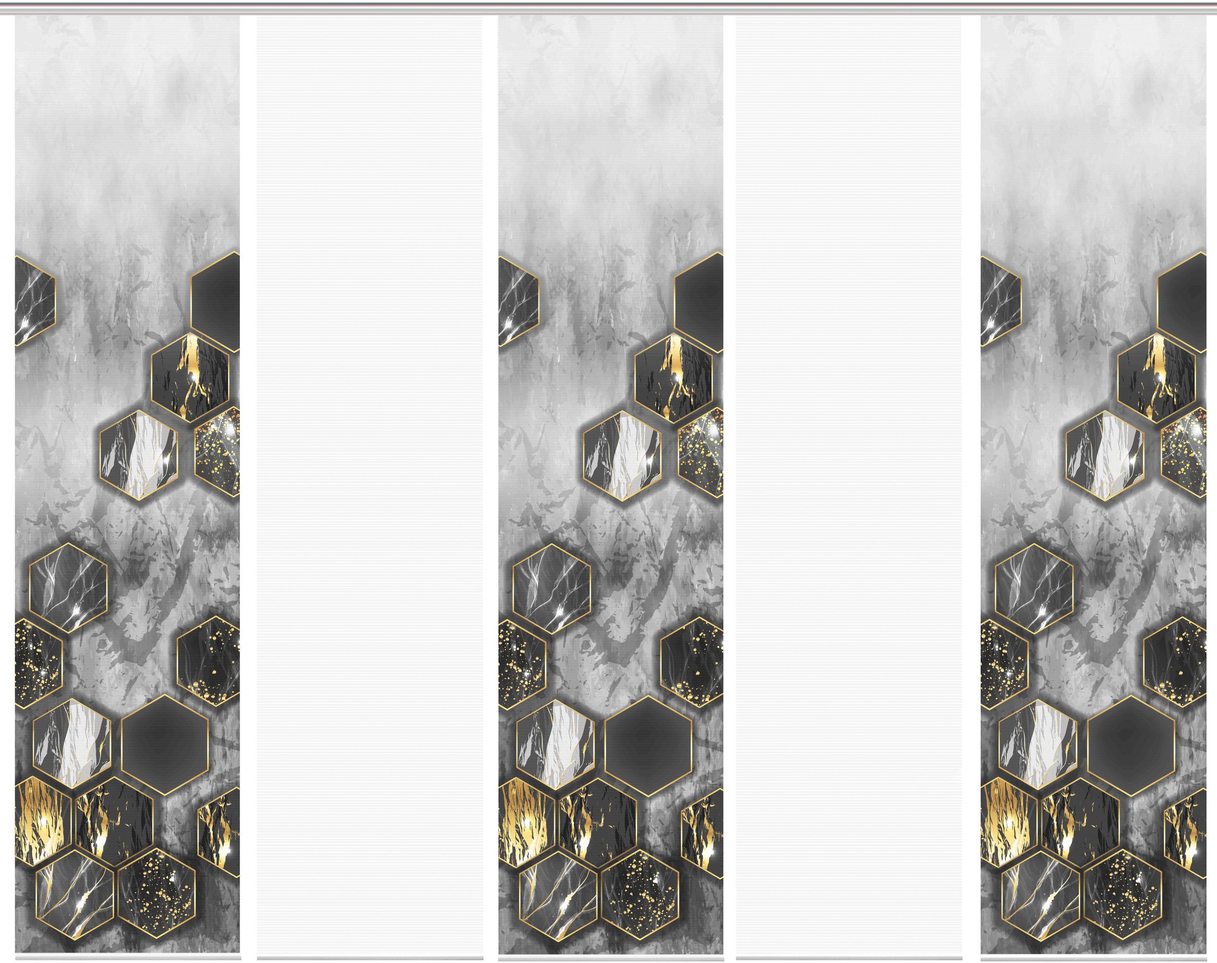 Vision S Schiebegardine »LAYON 5er SET« Paneelwagen 5 Stk. tlg. Schiebevorhang Digidruck 5er Set LAYON