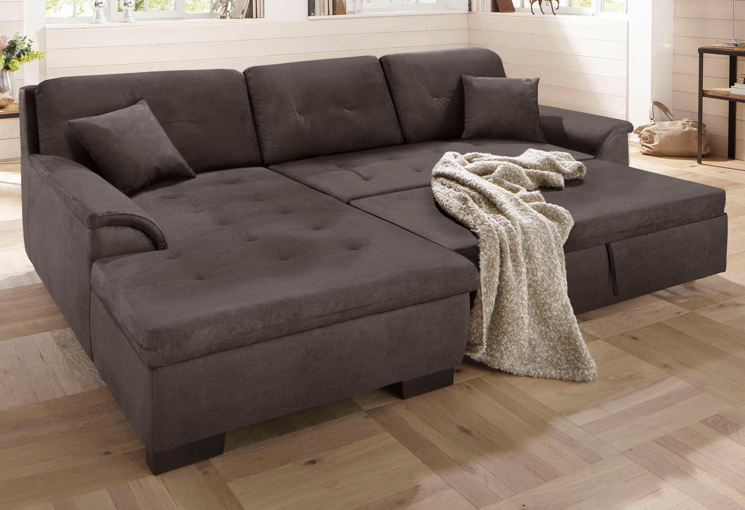 Home affaire Ecksofa »Bergen«, wahlweise mit Bettfunktion L-Form