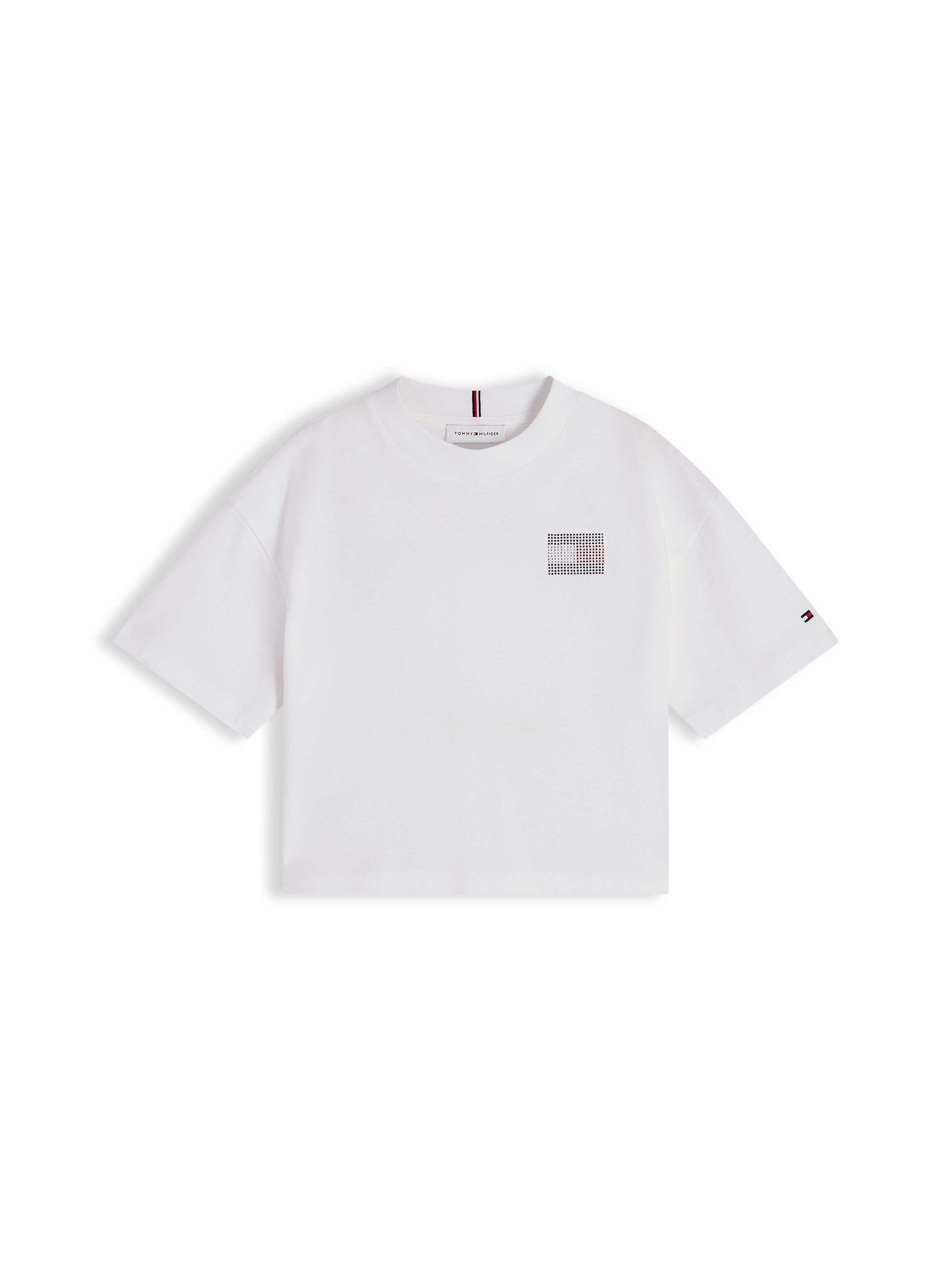 Tommy Hilfiger T-Shirt Rundhalsausschnitt, mit Glitzersteinen, Kinder bis 16 Jahre