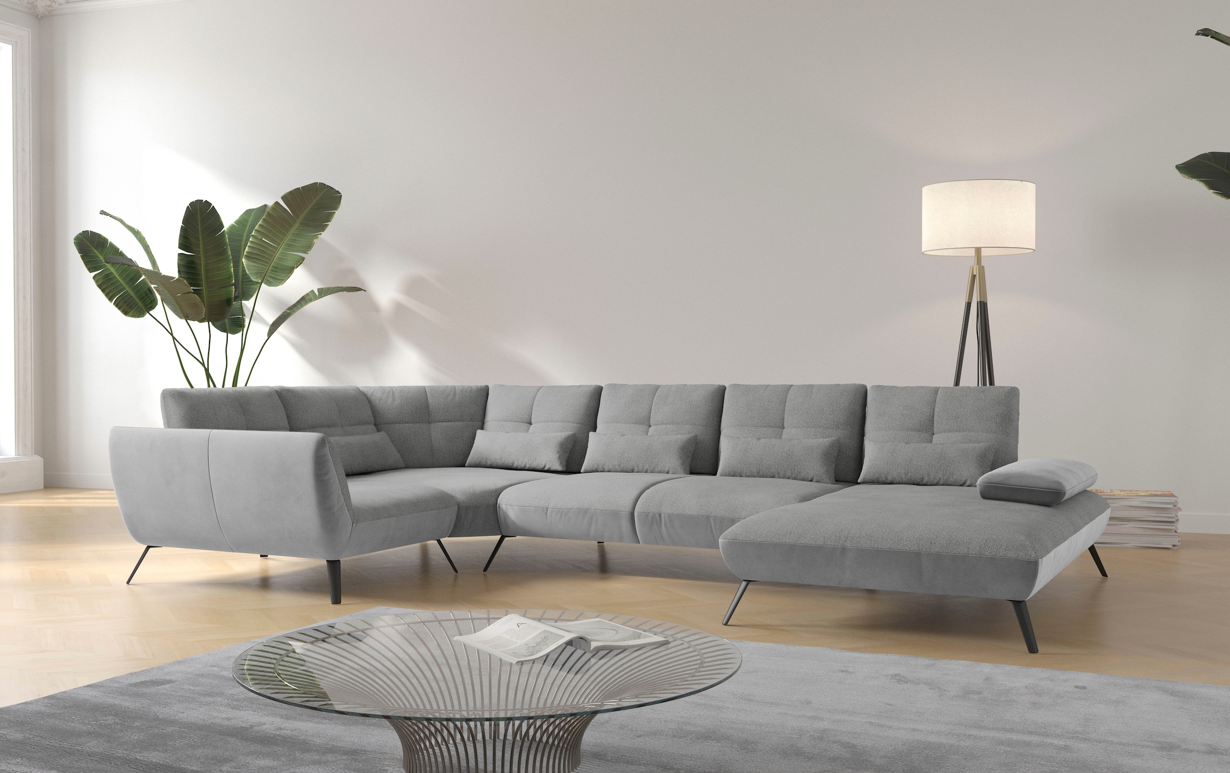 OTTO home Wohnlandschaft »Mikado U-Form« inkl. Sitztiefenverstellung und Ar günstig online kaufen