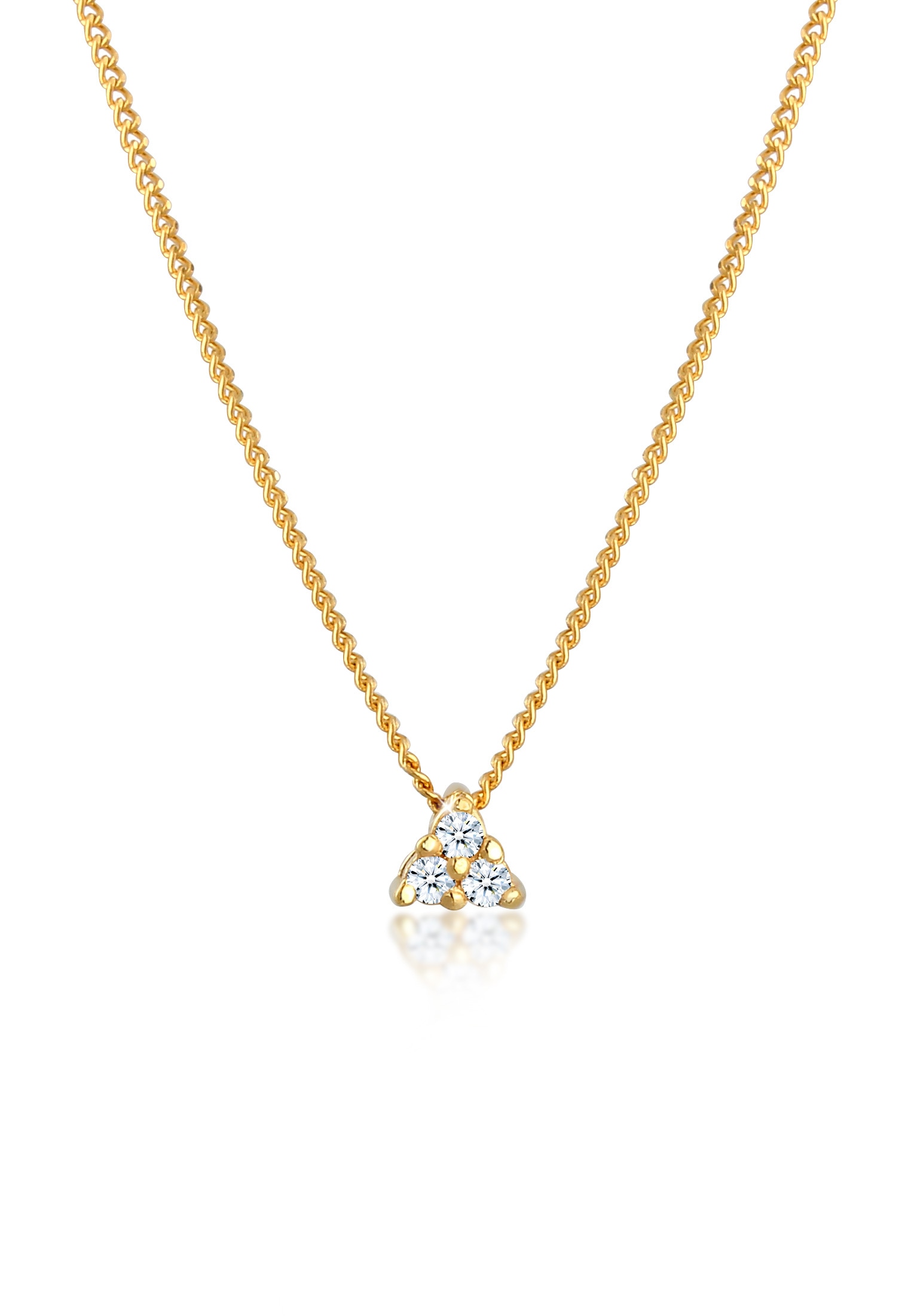 Elli DIAMONDS Collierkettchen »Panzerkette Dreieck Gelbgold« (0.045 ct)585 Diamant online kaufen