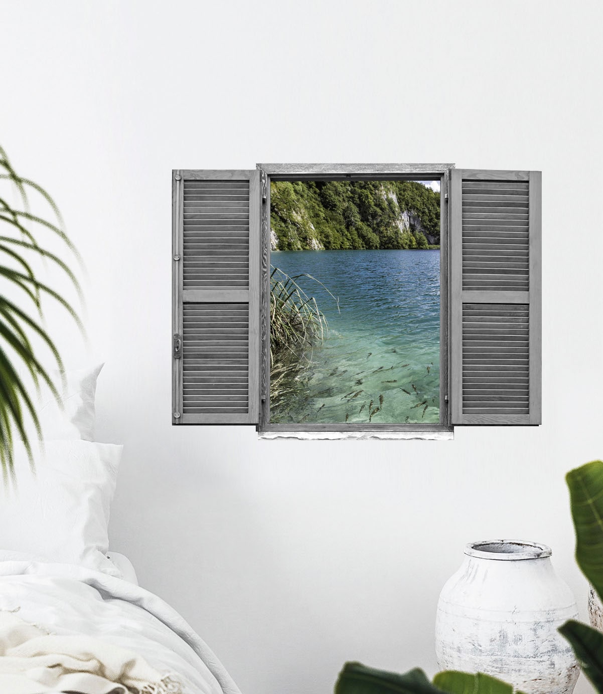 queence Wandtattoo »Berglandschaft«, (1 St.), Wandsticker, Wandbild, selbstklebend, 3D, Fenster