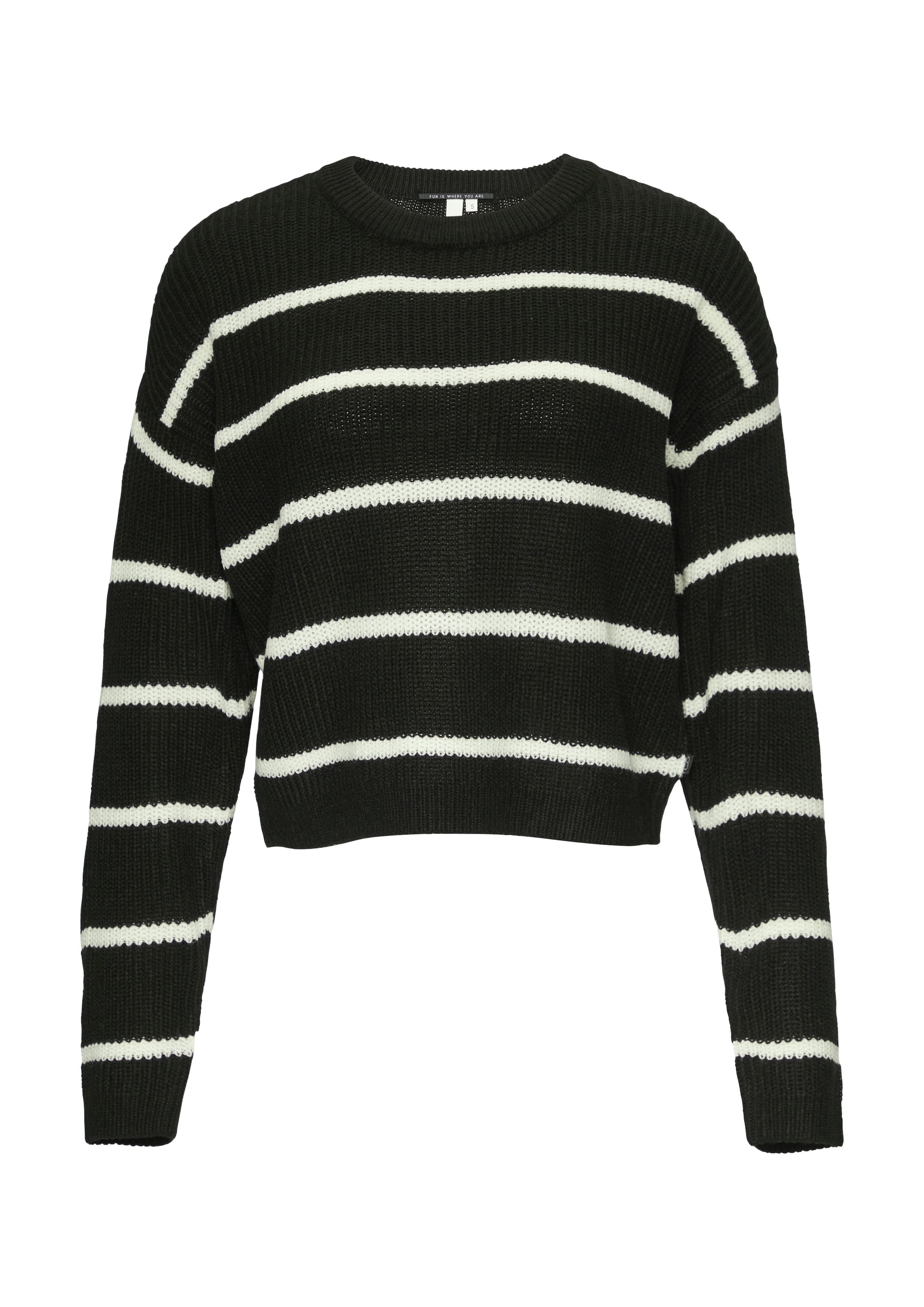 QS Rundhalspullover mit Streifenmuster