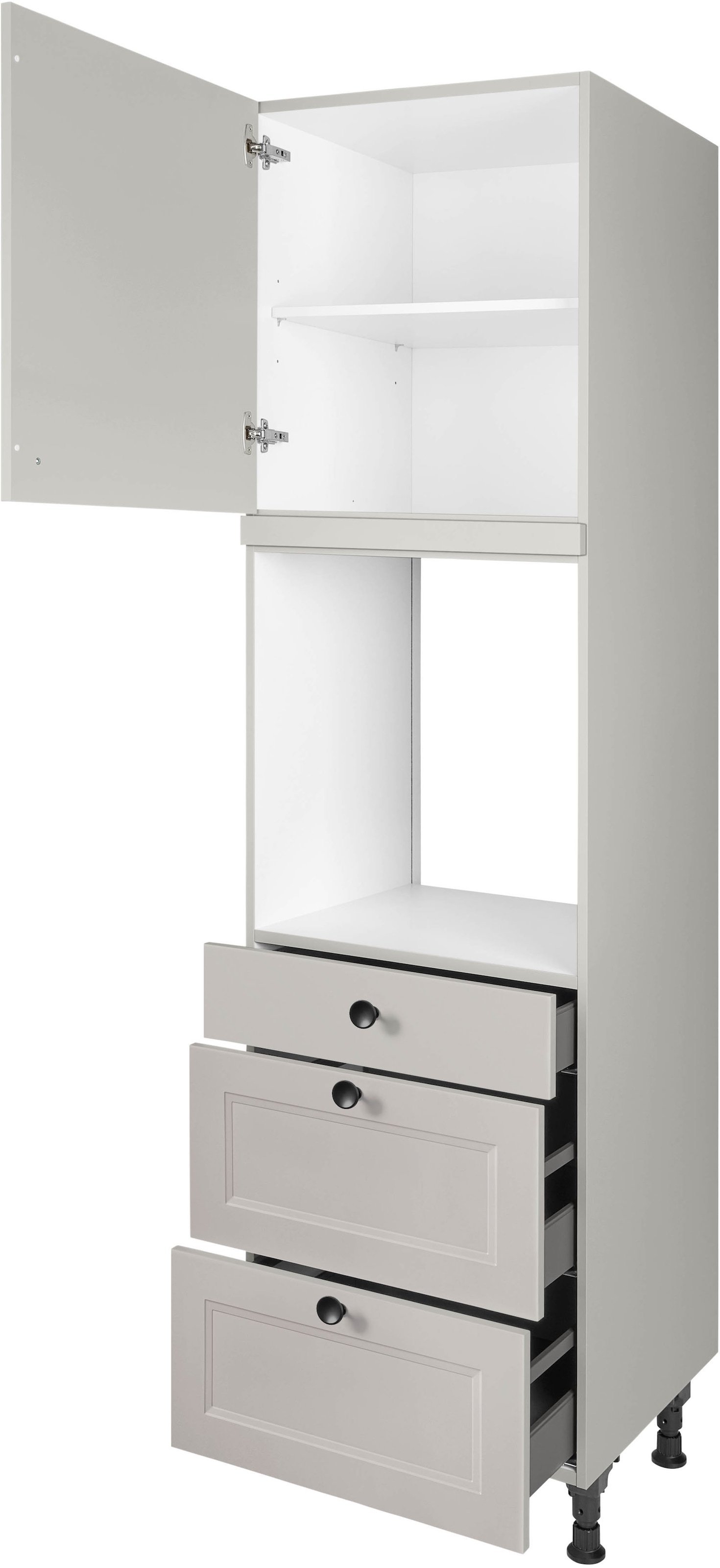 nobilia® Backofenumbauschrank »"Cascada", Ausrichtung wählbar, mit Schublade und zwei Auszügen und«, einer Tür, vormontiert, Breite/Höhe: 60/216,6 cm