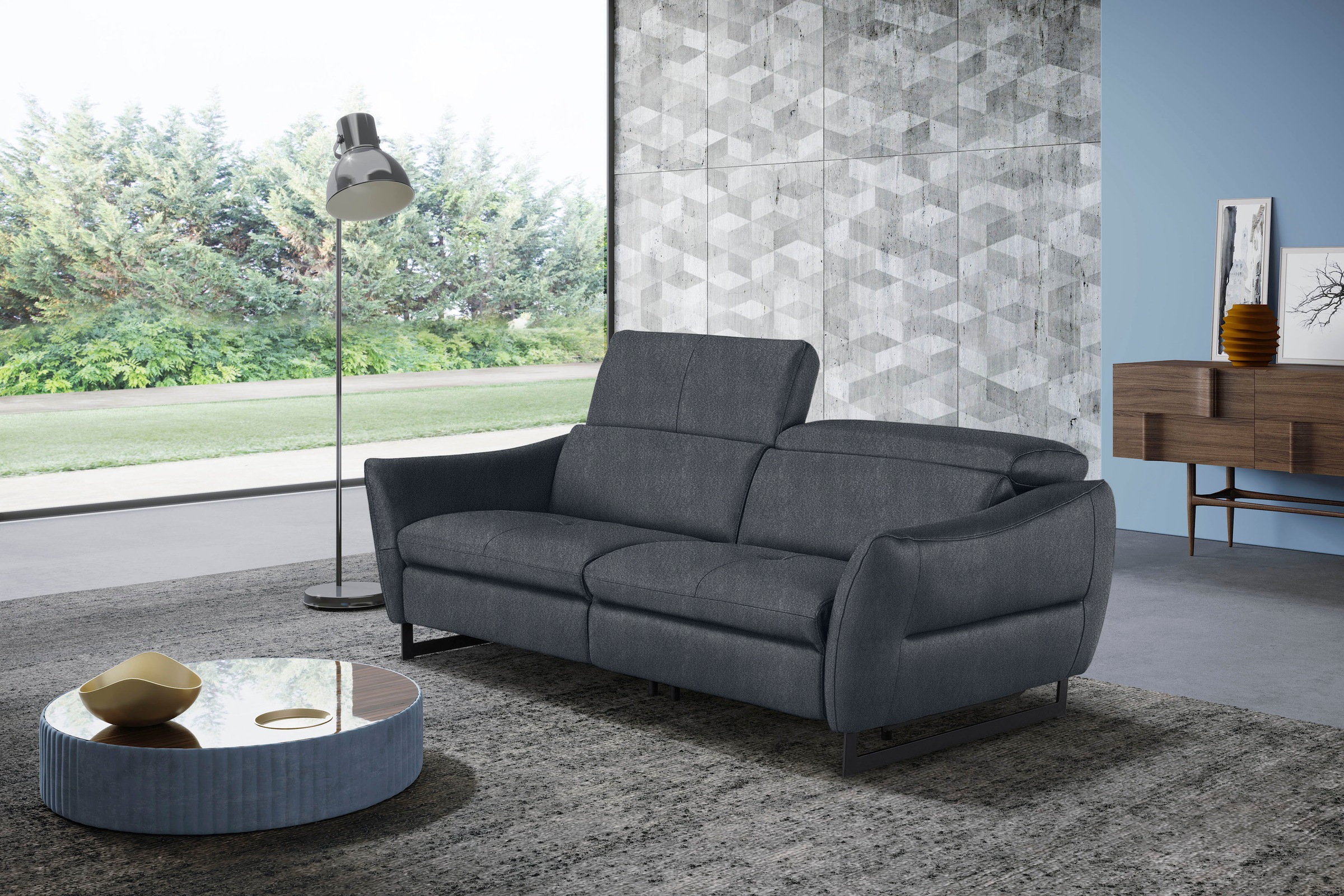Egoitaliano 2,5-Sitzer »Dafne, elegantes Designsofa mit hohem Sitzkomfort«, wahlw. mit elektrischer Relaxfunktion, Kopfteile manuell verstellbar