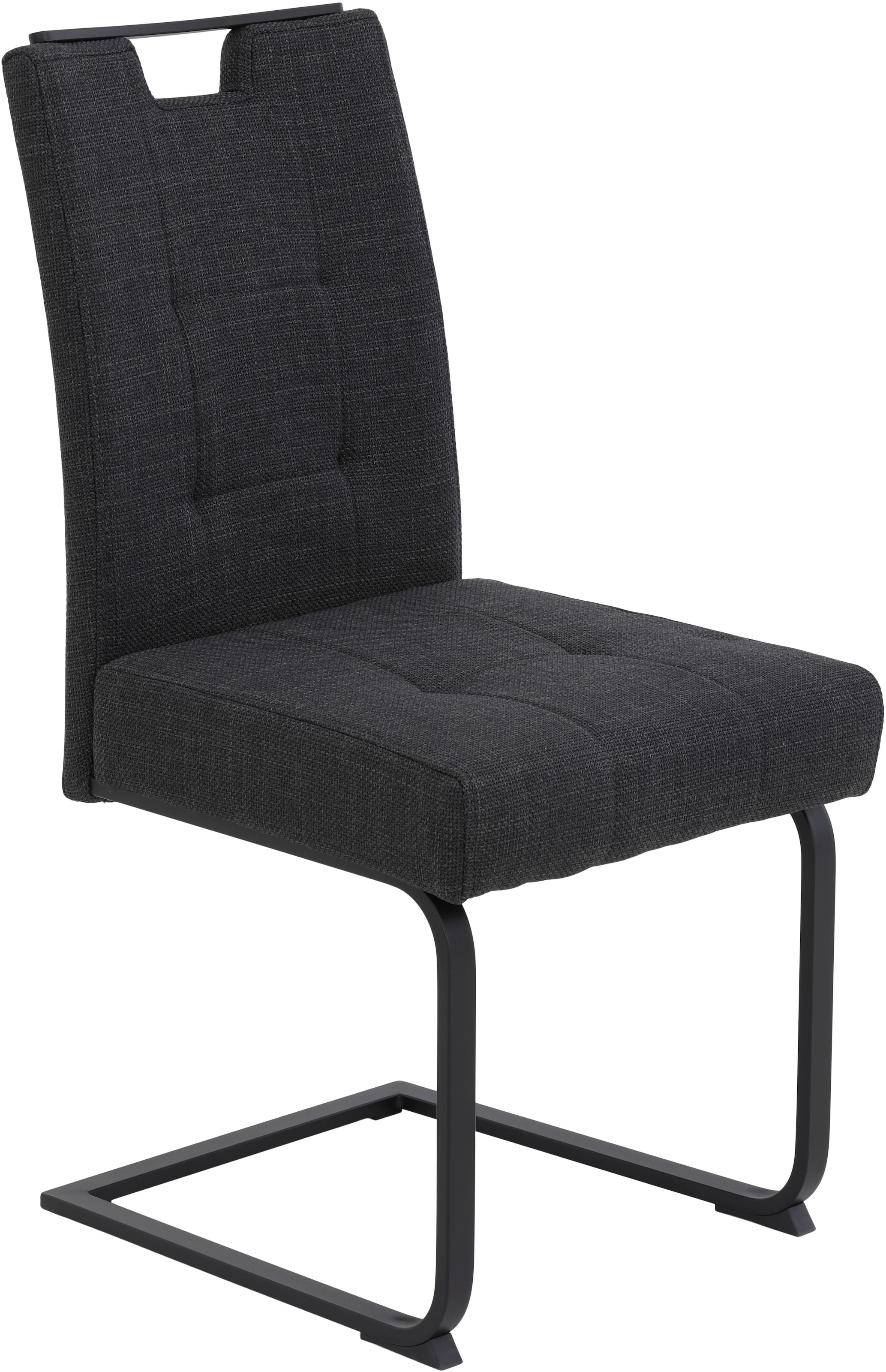 HELA Freischwinger »WIEN, Esszimmerstuhl, Komfortstuhl«, (Set), 2 St., Microfaser-Webstoff, Flachrohrschwinger,XL Sitzbreite,Griff,Federkorb,140kg belastbar