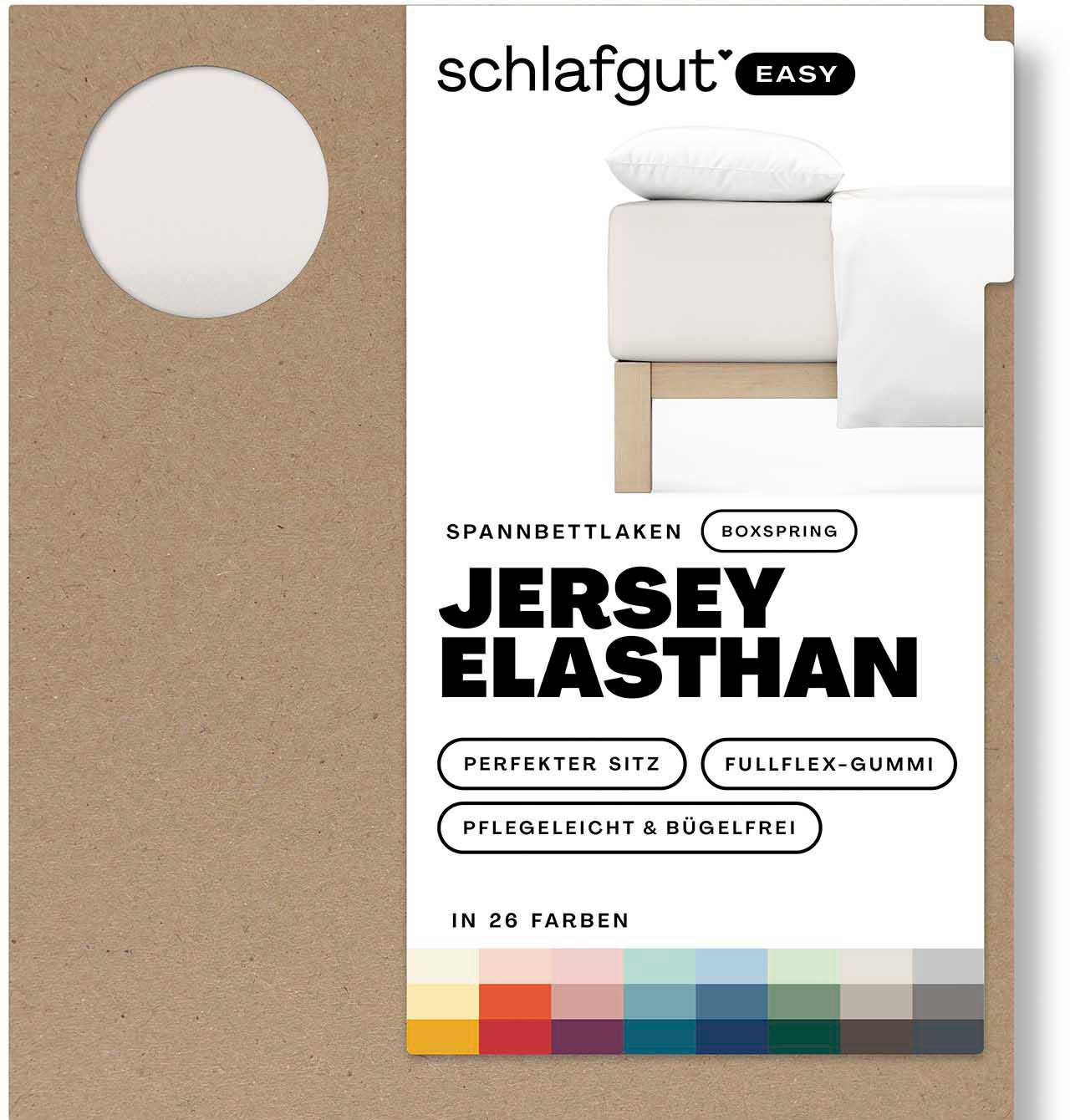 Schlafgut Spannbettlaken »EASY Jersey Elasthan Boxspring«, MADE IN GREEN by OEKO-TEX®