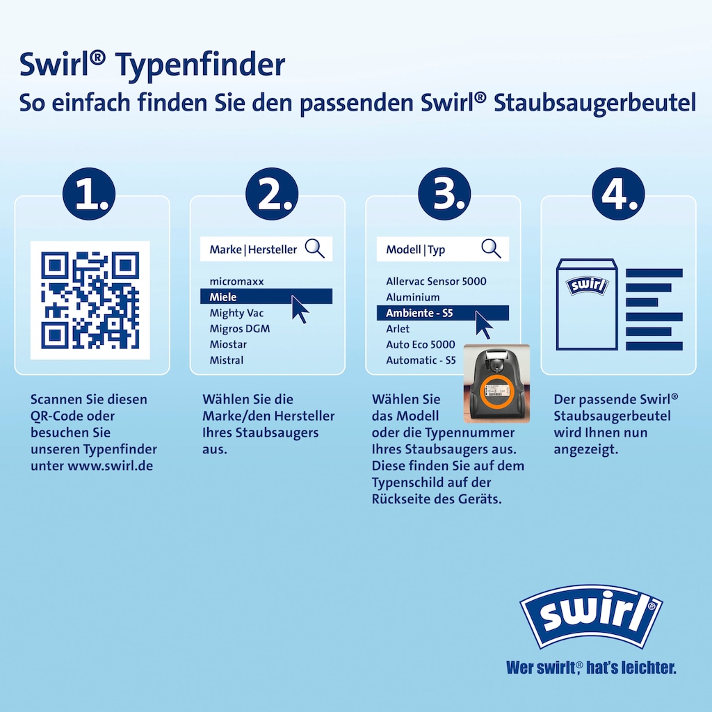 Swirl Staubsaugerbeutel »Swirl® S 67 Staubsaugerbeutel für Siemens und Bosch«, (Packung)