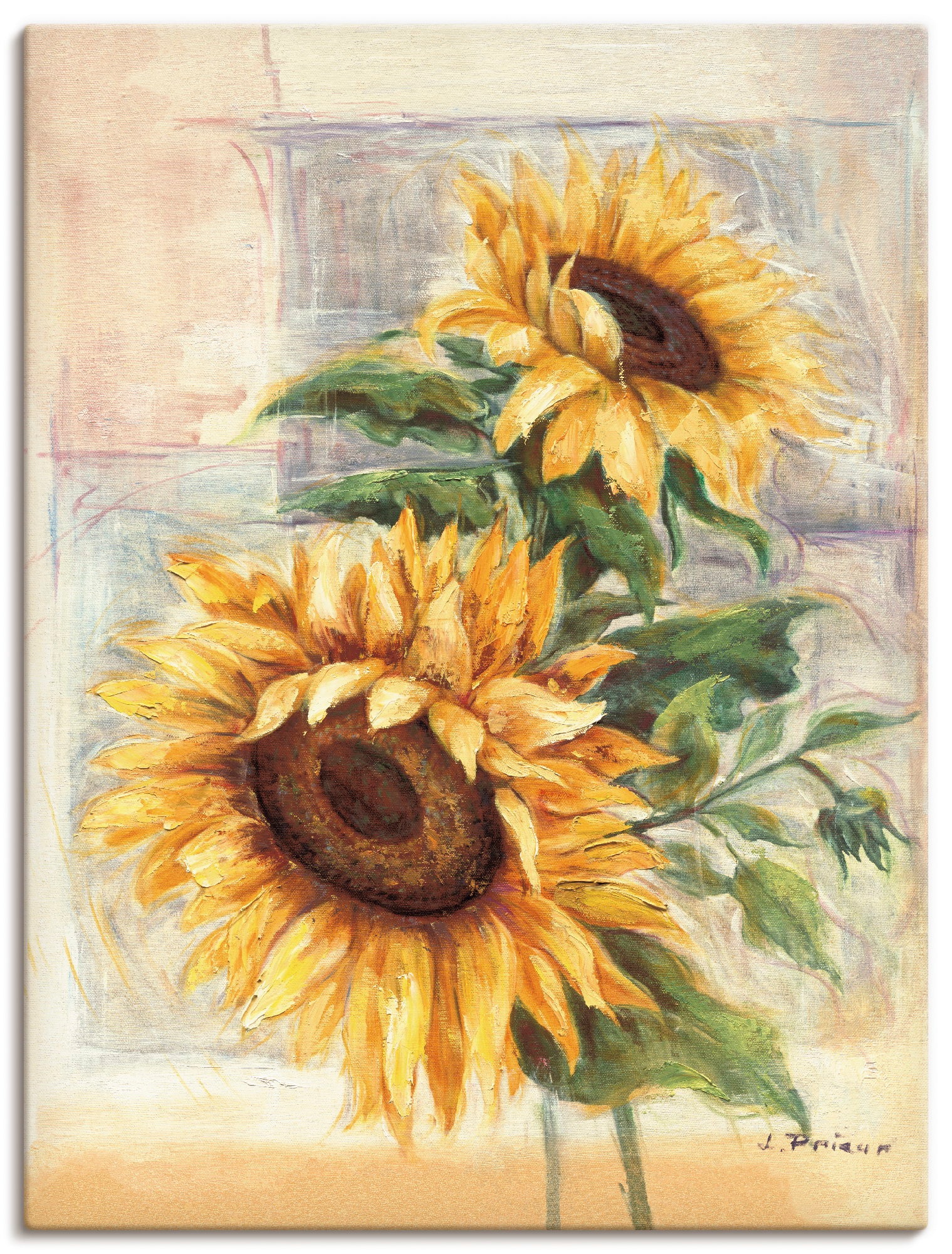 ARTLAND Wandbild »Sonnenblumen II« 1 Stk. tlg. als Alubild, Outdoorbild, Leinwandbild, Poster, Wandaufkleber Farbe Bild(er): gelb