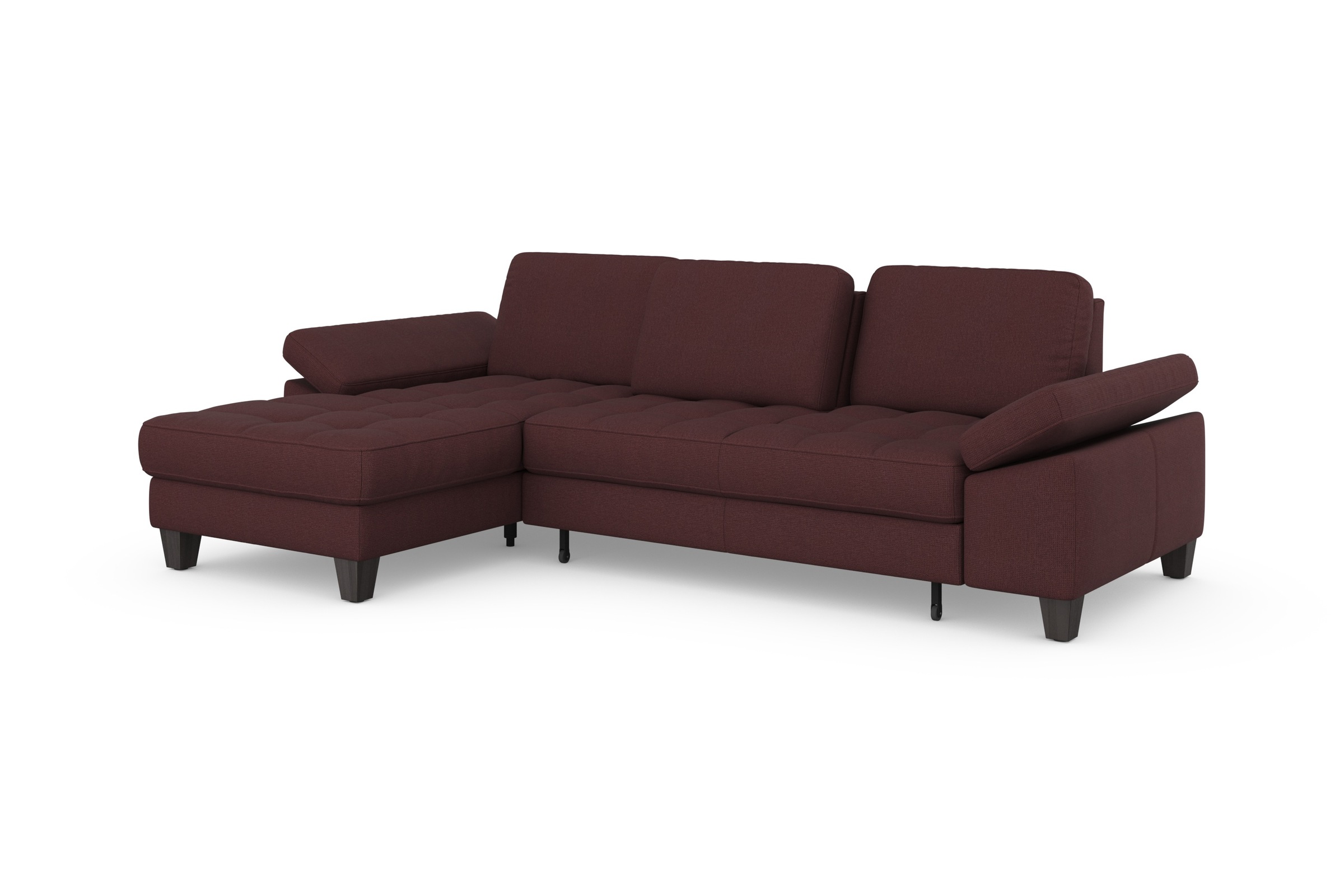 sit&more Ecksofa »Westham L-Form«, Recamiere, mit oder ohne Bettfunktion, Bettkasten, Füße wengefarben