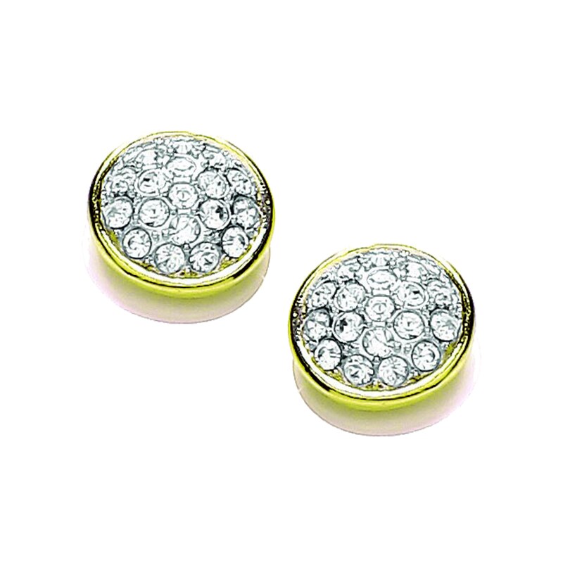 BUCKLEY LONDON Paar Ohrstecker »Messing vergoldet mit Kristallen« gelb + weiß