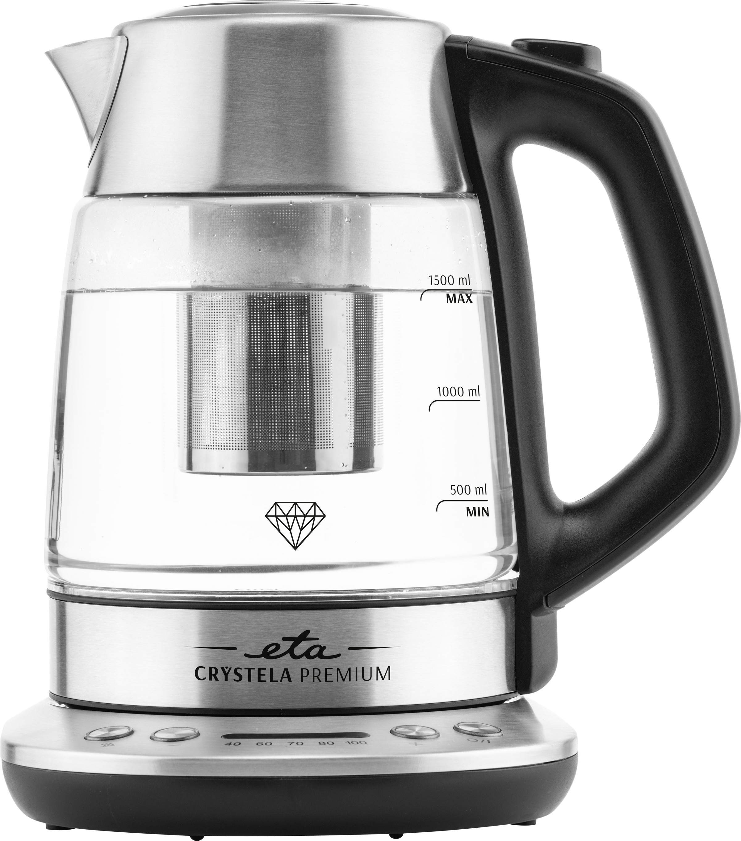 eta Wasser-/Teekocher »CRYSTELA PREMIUM ETA915390000«, 2200 W, stufenlose Temperatureinstellung und KEEP WARM Funktion