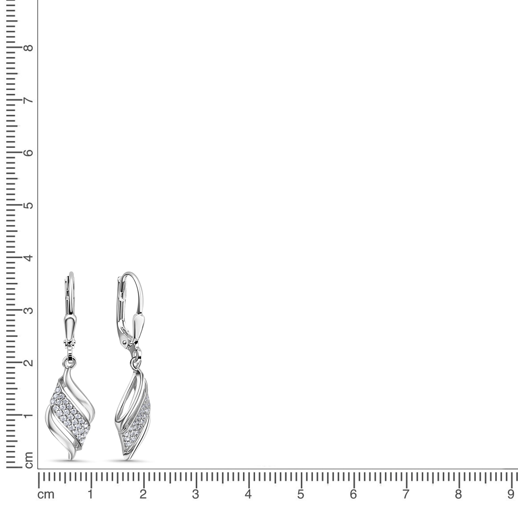 Vivance Paar Ohrhänger »925/- Sterling Silber rhodiniert Zirkonia«