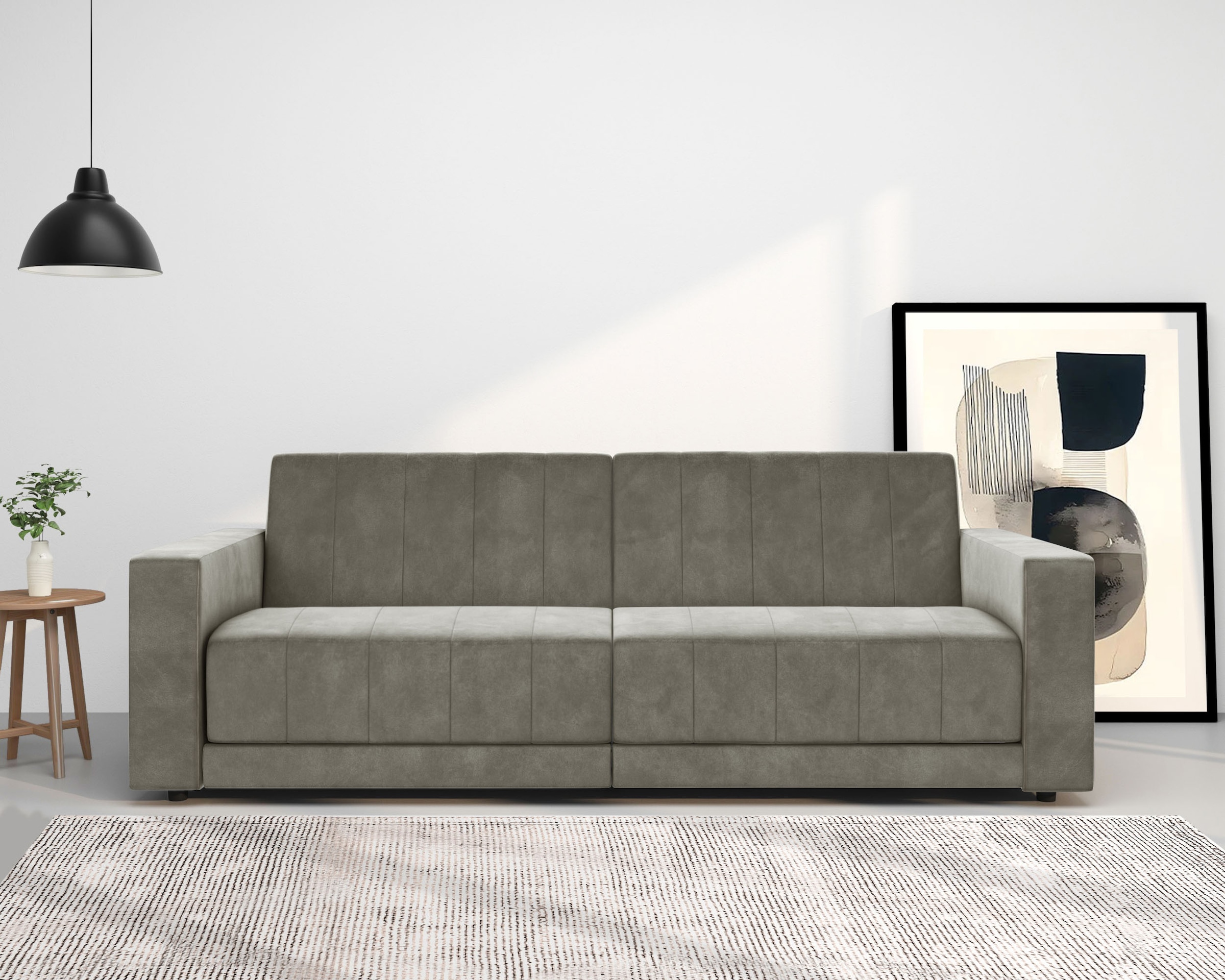 Dorel Home 3-Sitzer »Allie II Schlafsofa 225 cm« Bett-Funktion (108/190cm), Rückenlehne 2-teilig, mit Steppung